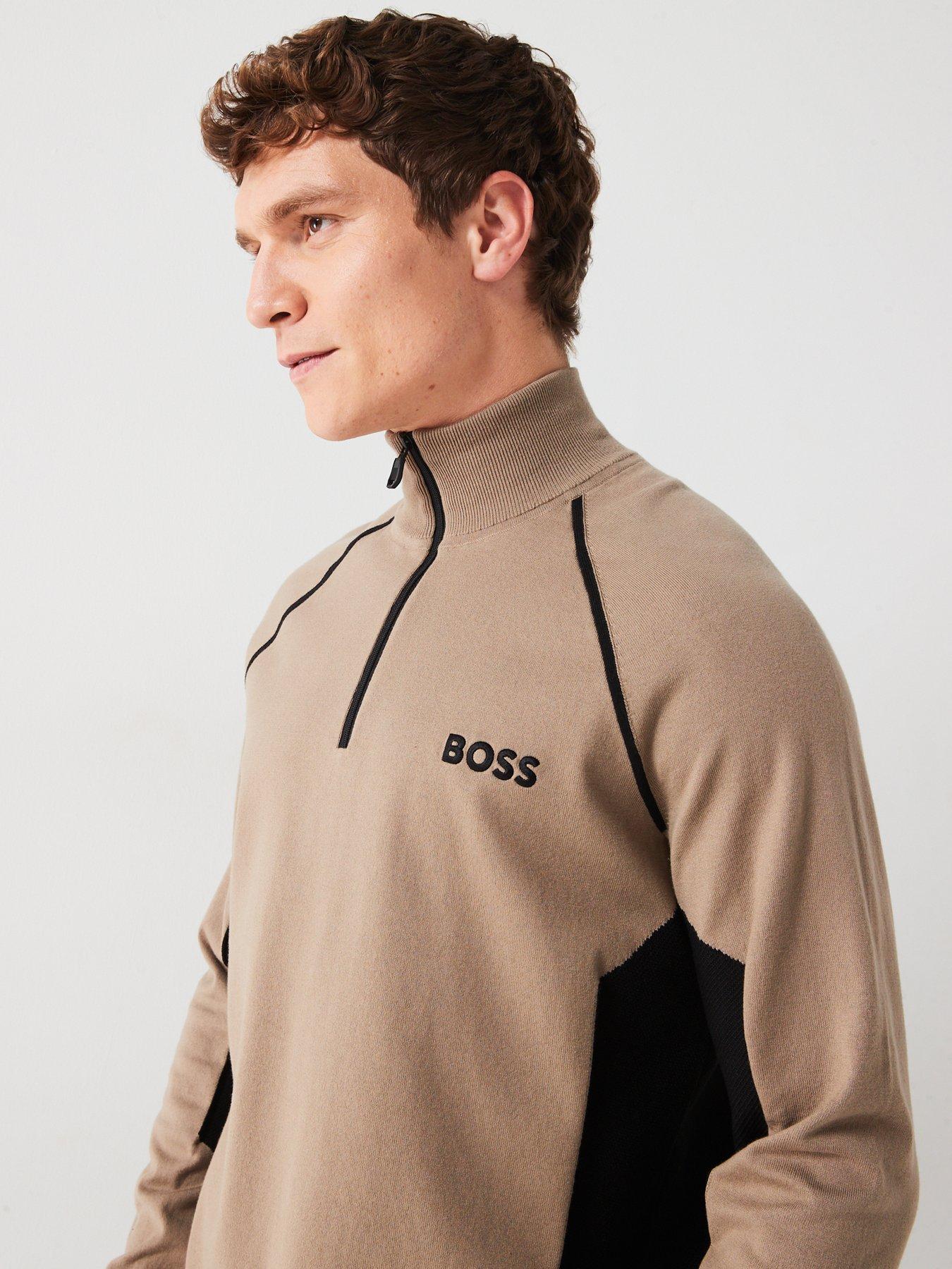 boss-hydro-x-14-zip-cotton-stretch-knitted-jumper-khakioutfit