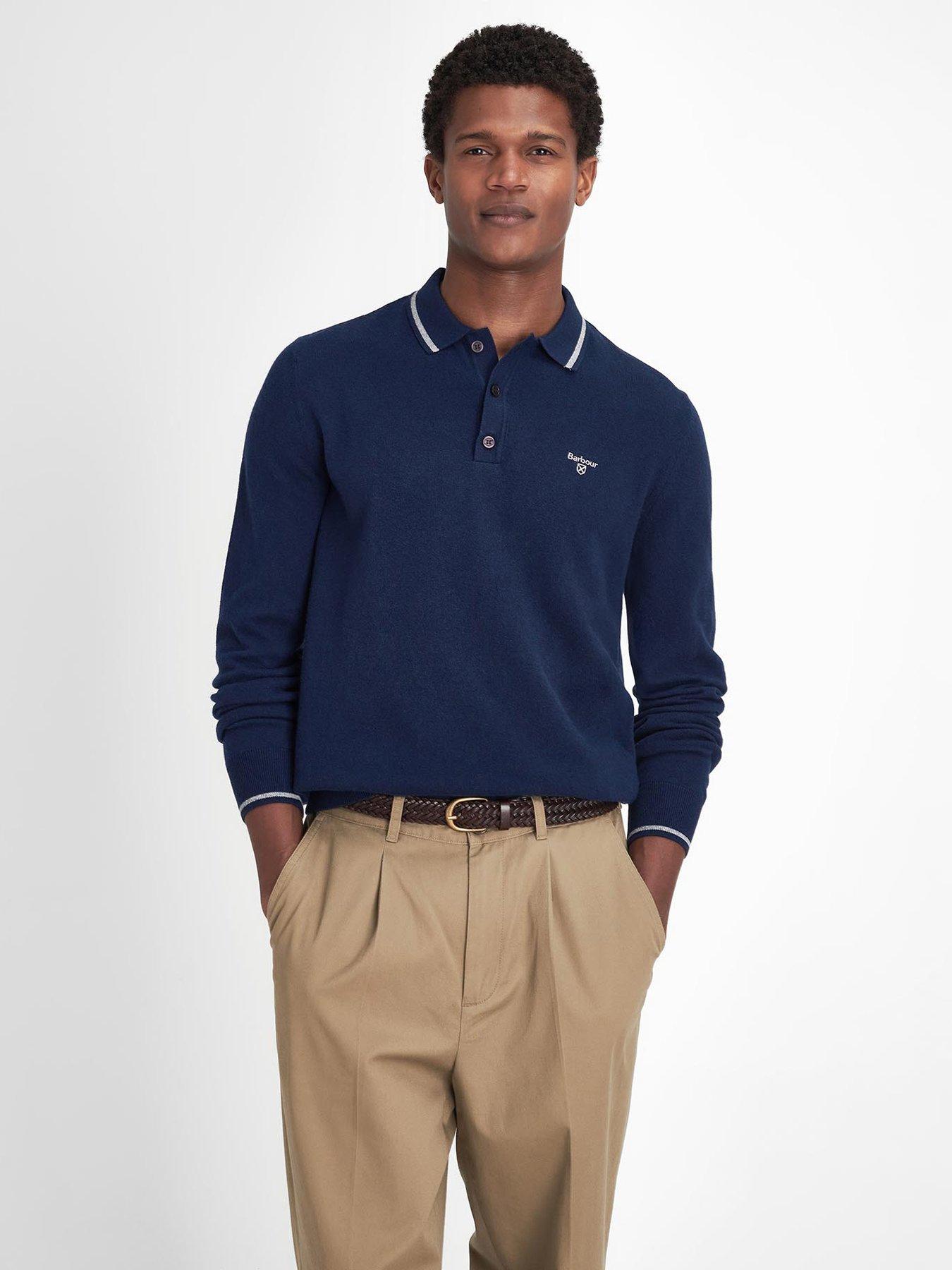 undefined Barbour Nocton Long Sleeve Knitted Polo Shirt - Navy