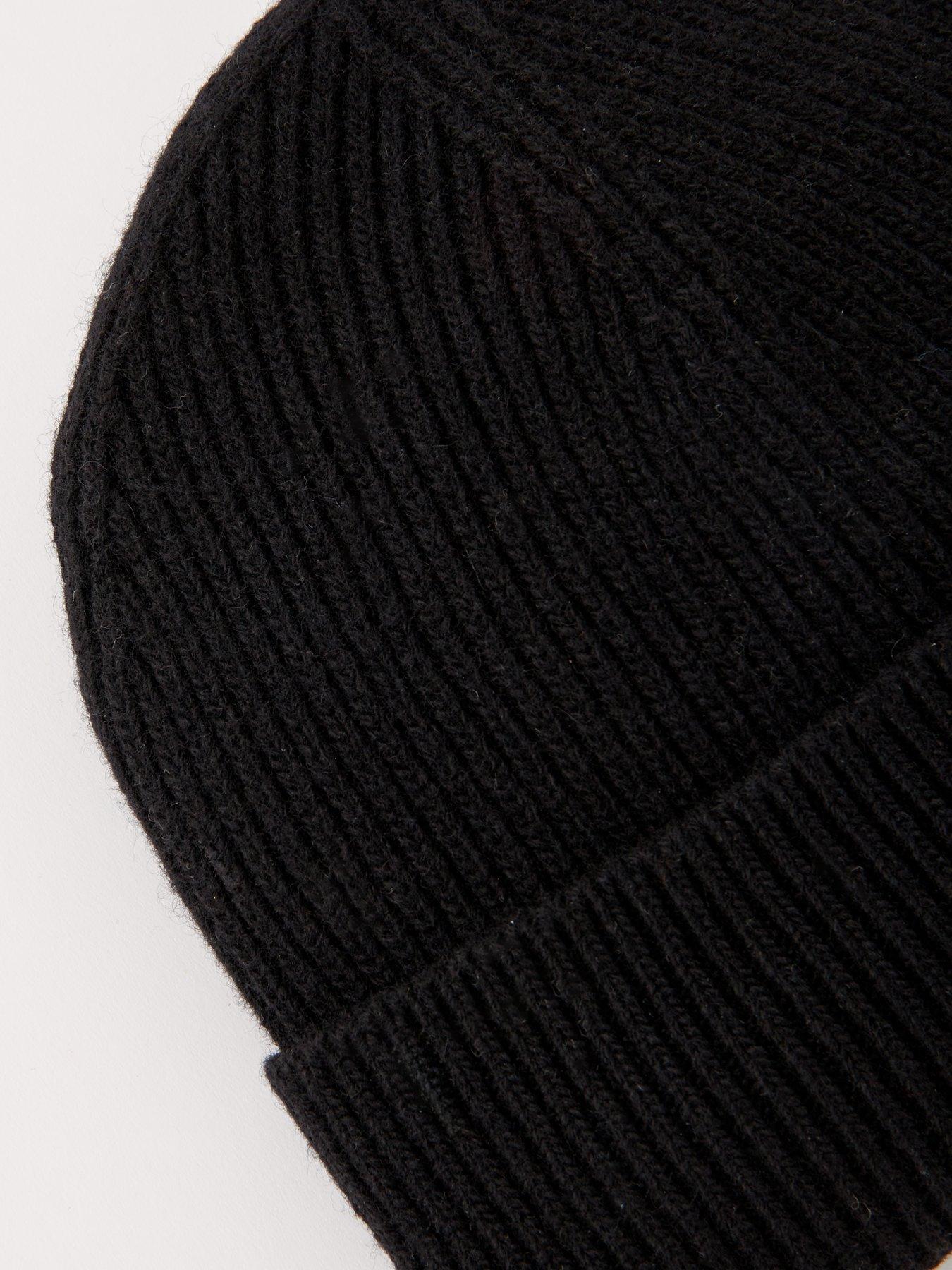 hugo-hugo-blue-xafi-smiley-beanie-hat-blackdetail