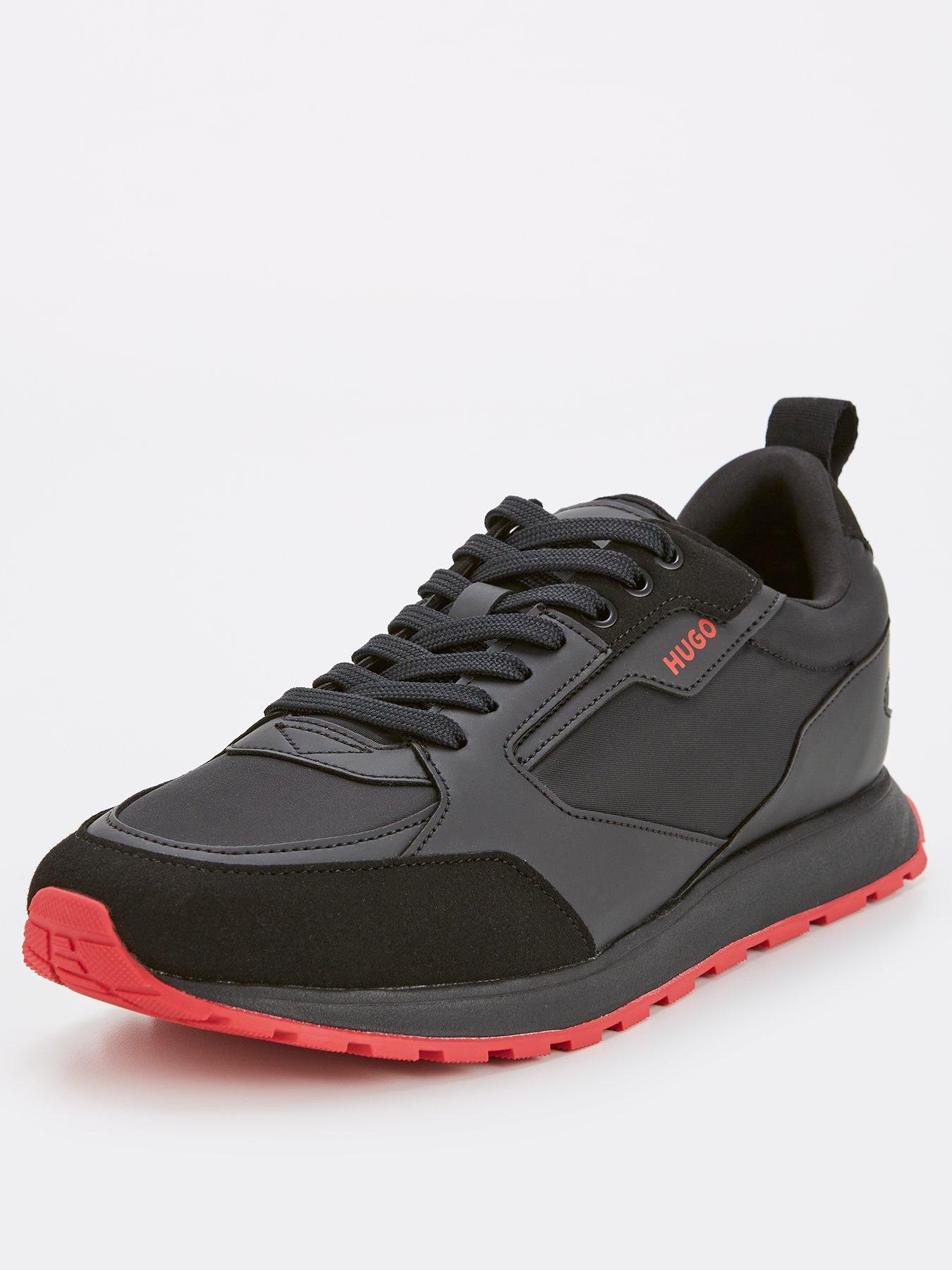 hugo-hugo-icelin-nylonleather-lace-runner-blackredstillFront