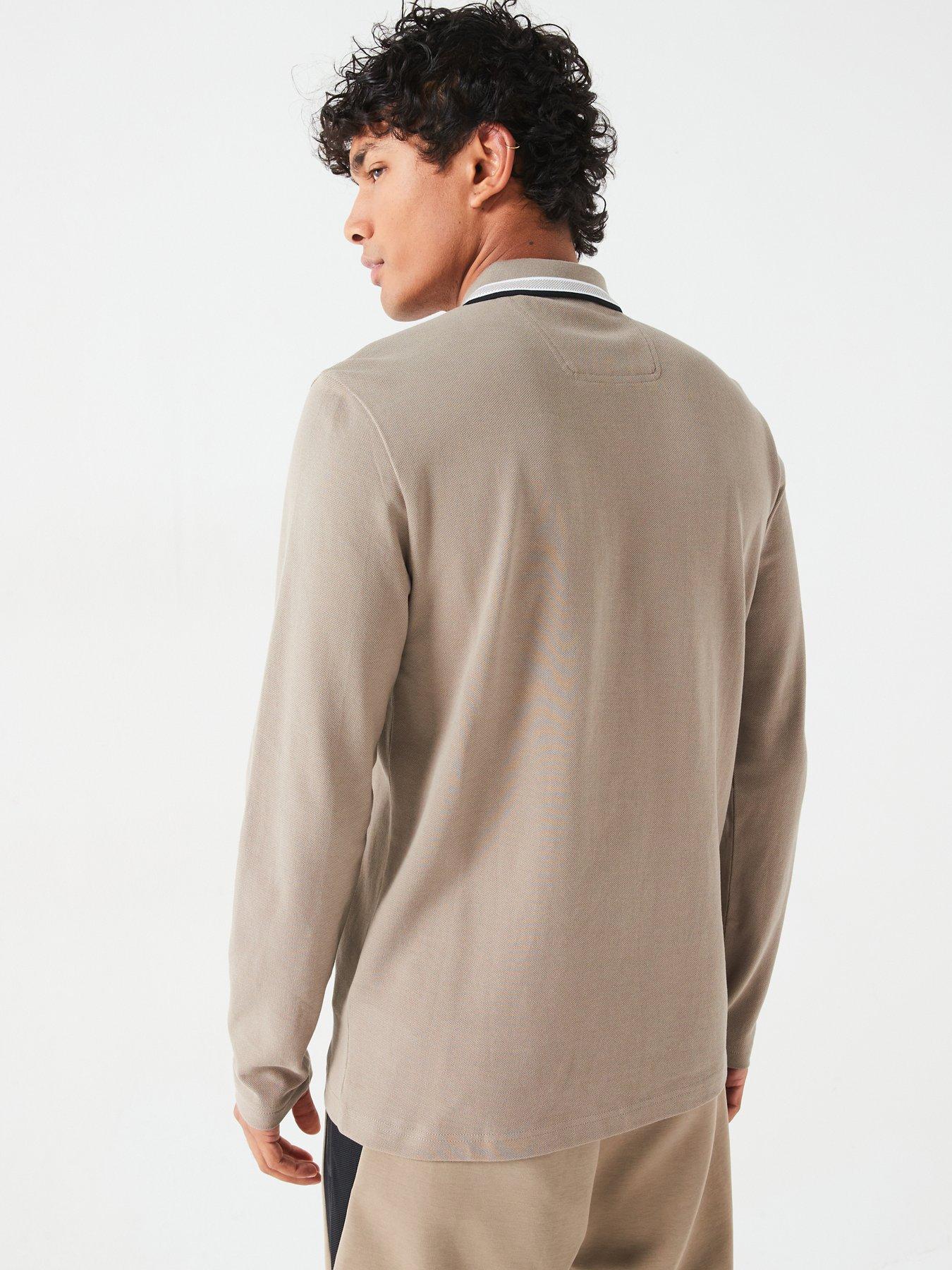 Image 2 of 4 of BOSS Plisy Regular Fit Long Sleeve Polo Shirt - Khaki