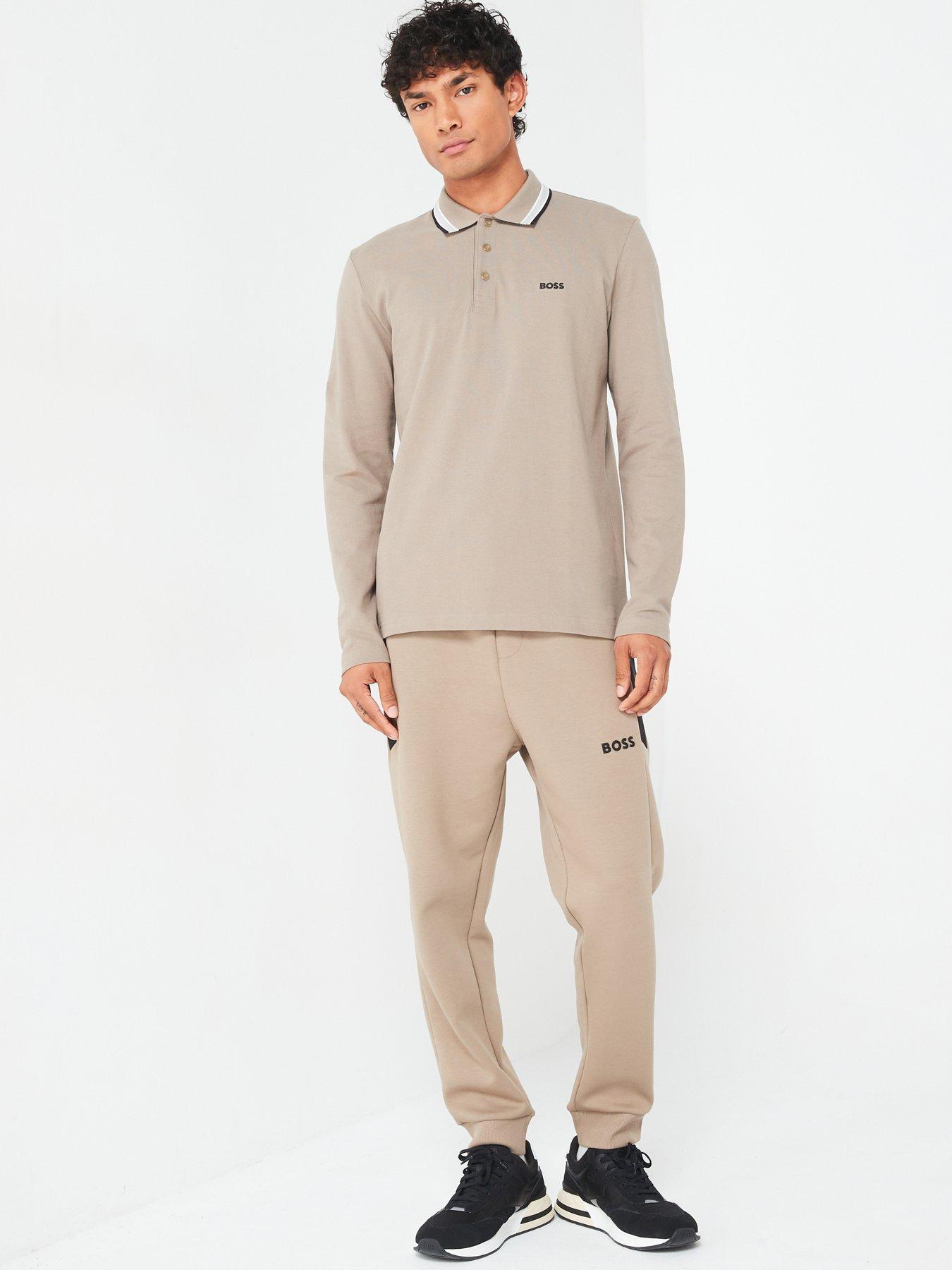 Image 3 of 4 of BOSS Plisy Regular Fit Long Sleeve Polo Shirt - Khaki