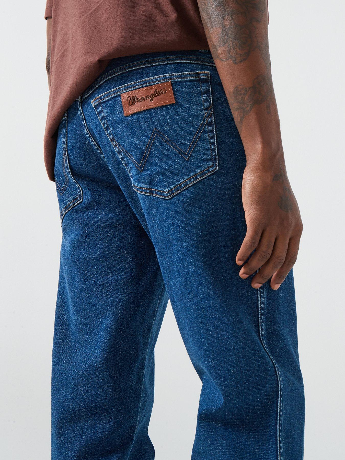 Image 4 of 6 of Wrangler Texas Straight Fit Jeans - Dark Blue