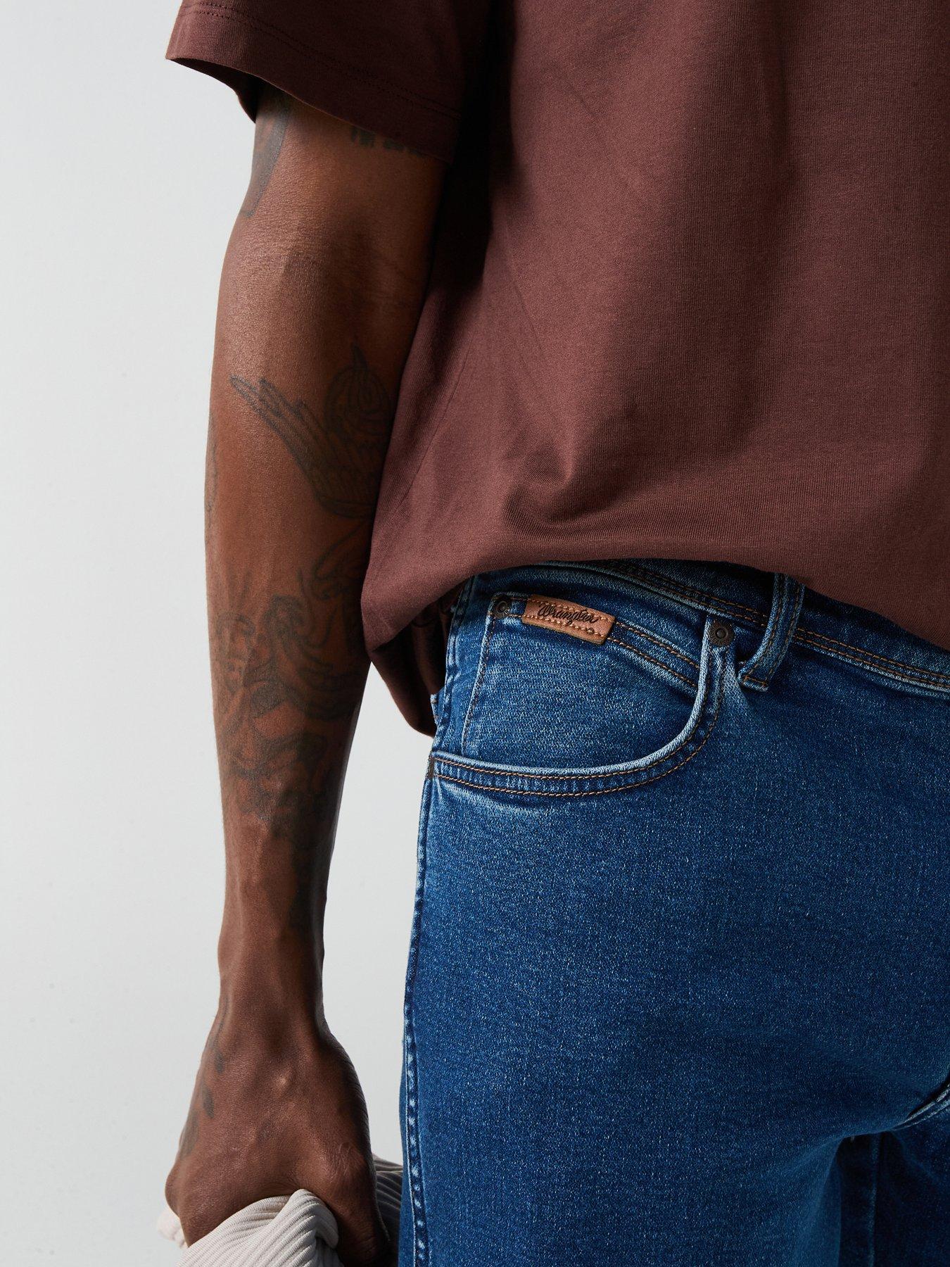 Image 5 of 6 of Wrangler Texas Straight Fit Jeans - Dark Blue