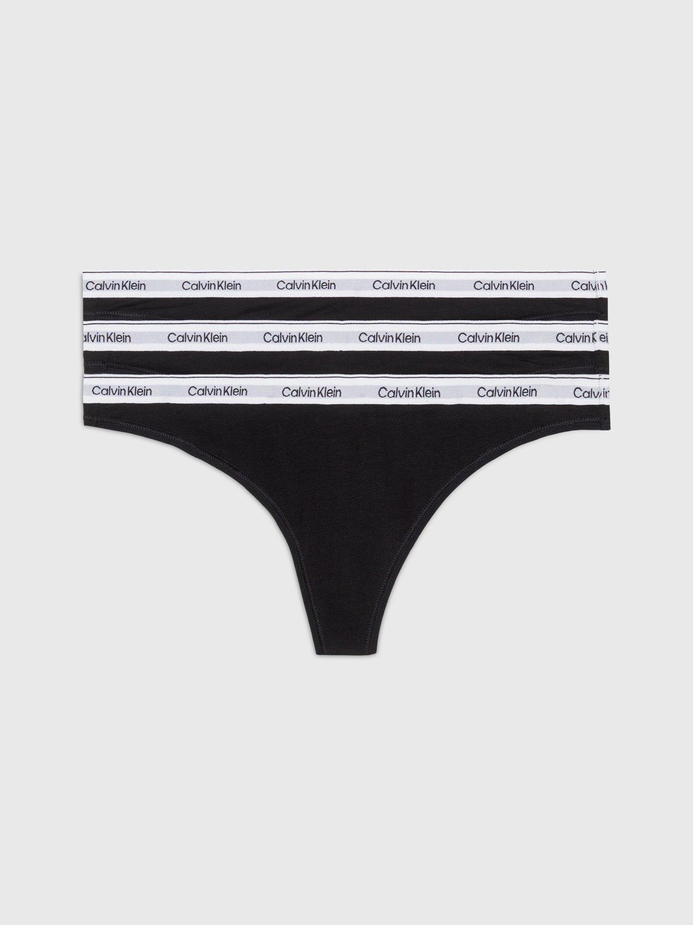 Calvin Klein Icon Logo 3 Pack Thongs - Black