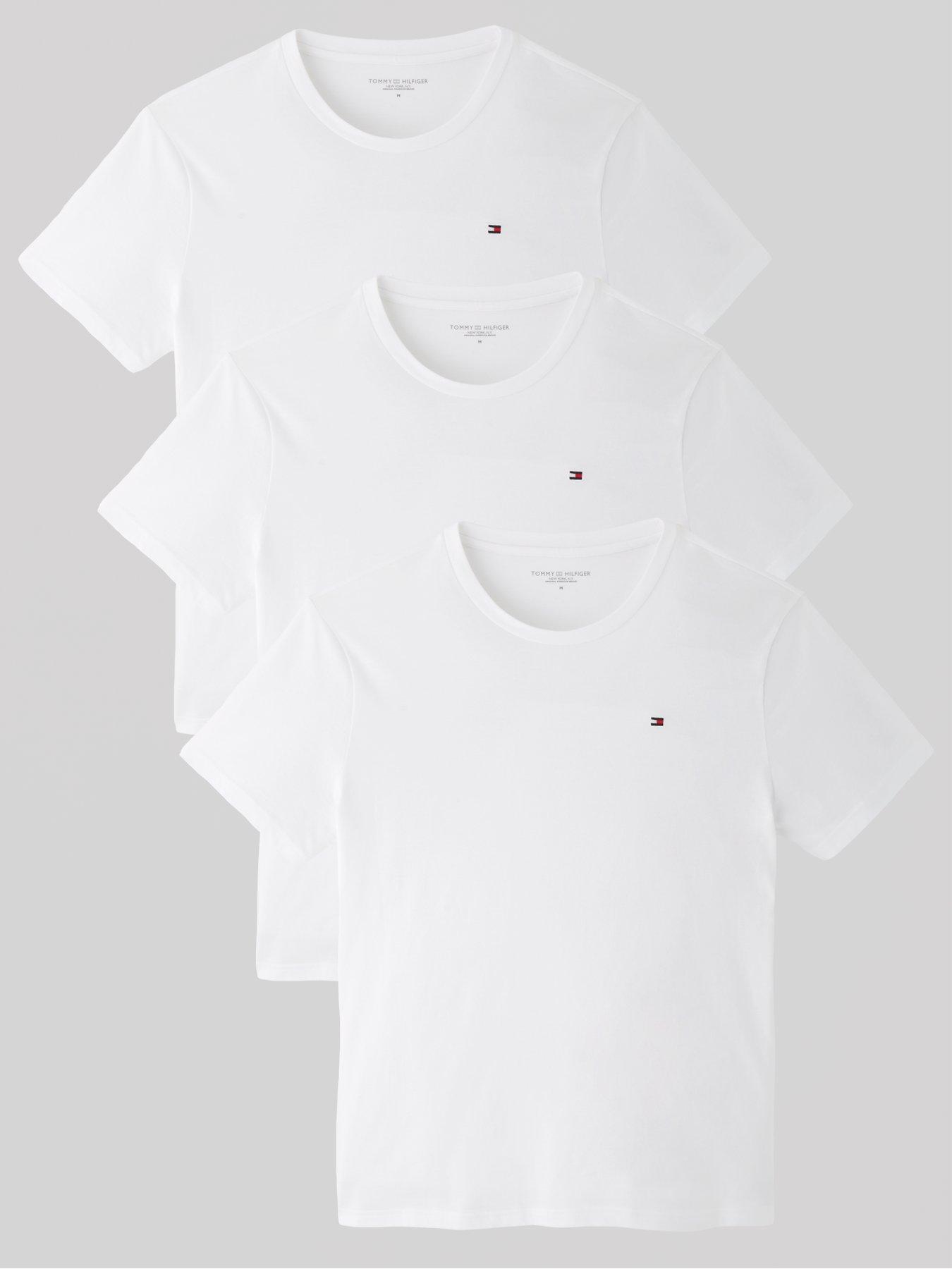 Tommy Hilfiger Tommy Hilfiger Signature Cotton Essential 3 Pack Loungewear T-Shirts - White