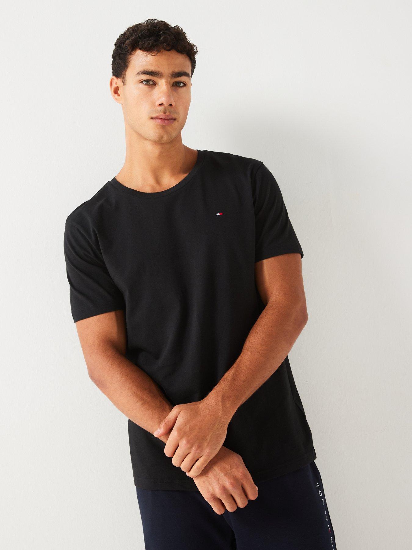 Image 5 of 7 of Tommy Hilfiger Left Chest Flag Logo 3 Pack Loungewear T-Shirt - Brown