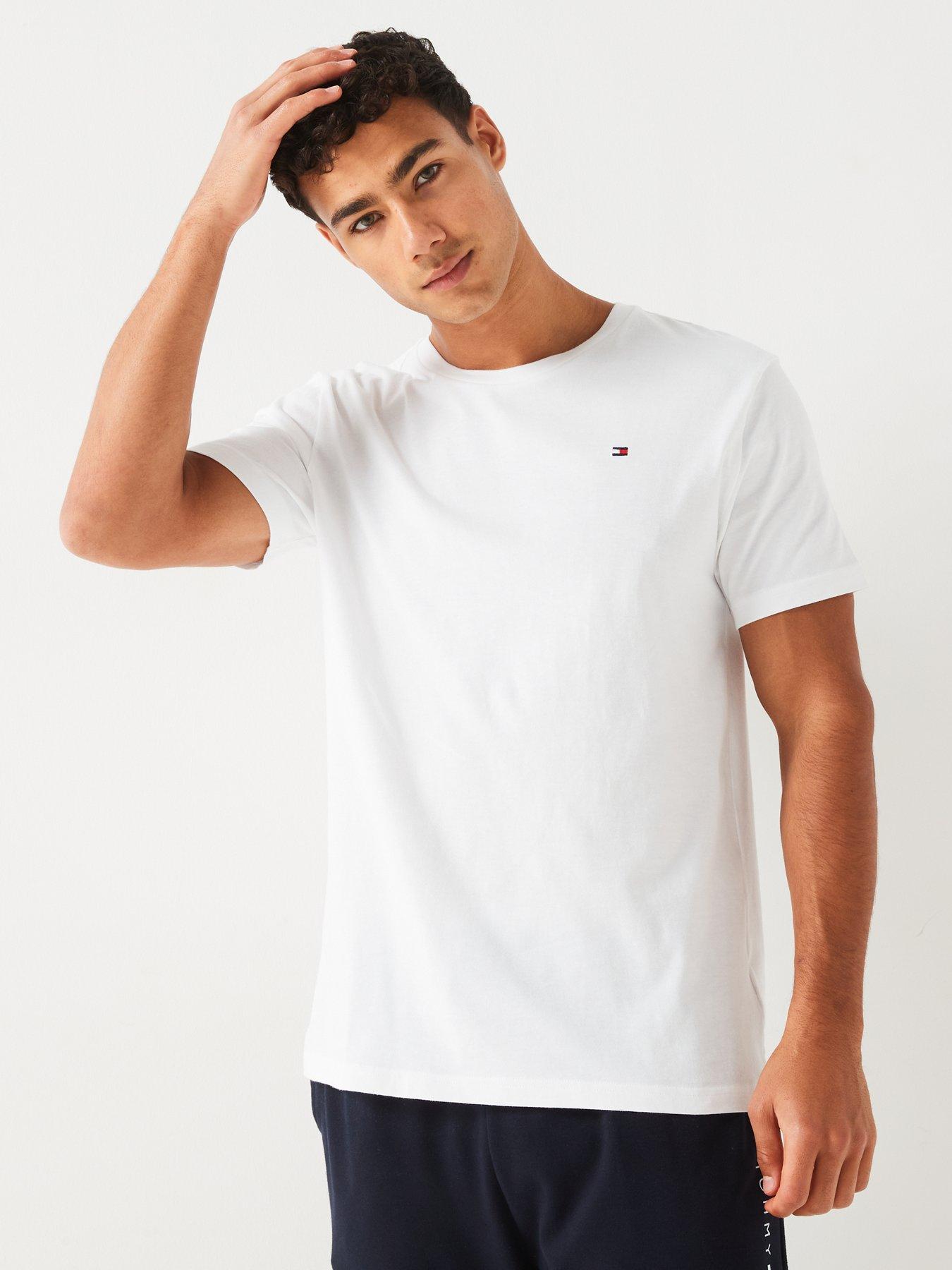 Image 6 of 7 of Tommy Hilfiger Left Chest Flag Logo 3 Pack Loungewear T-Shirt - Brown