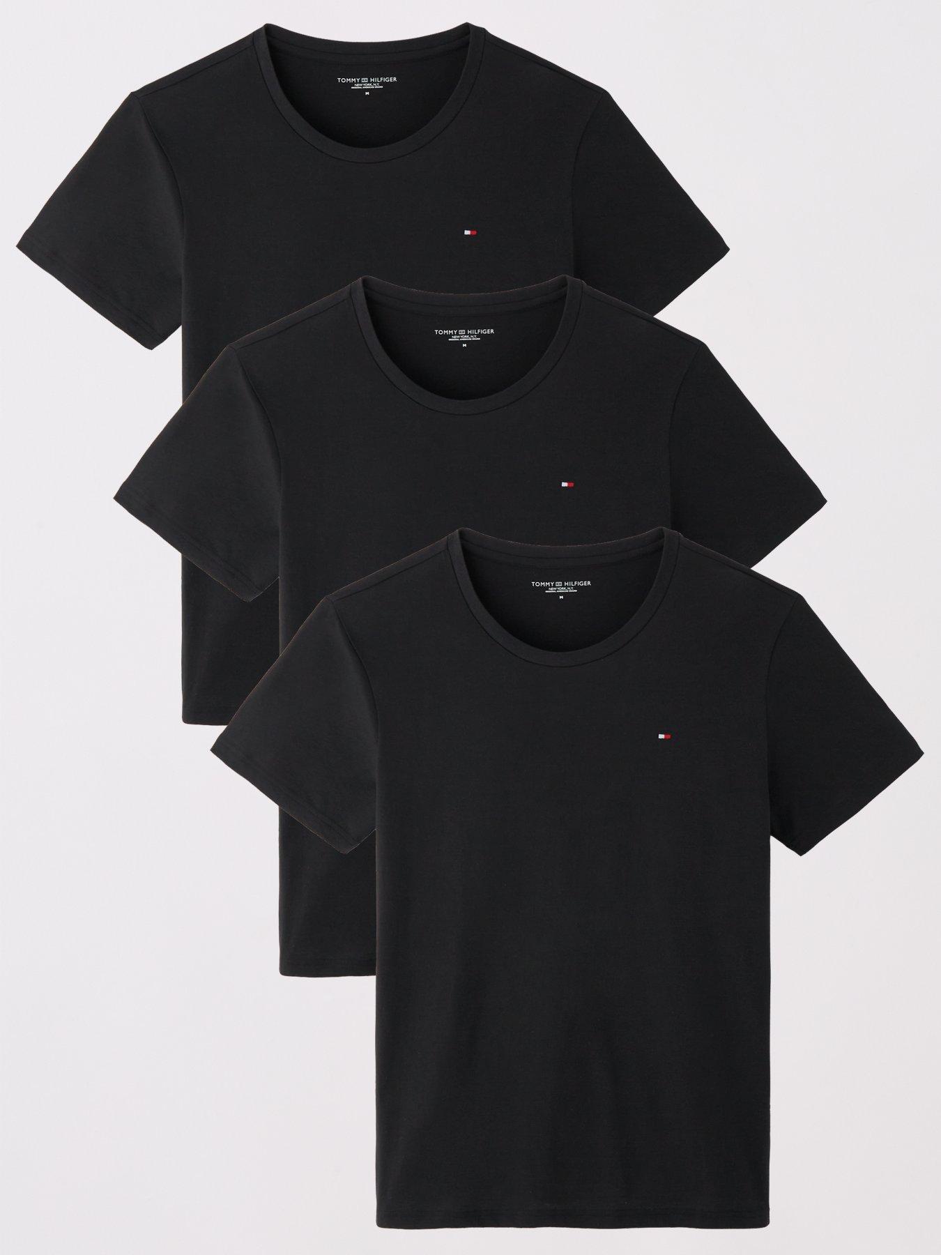 tommy-hilfiger-tommy-hilfiger-signature-cotton-essential-3-pack-loungewear-t-shirts-black