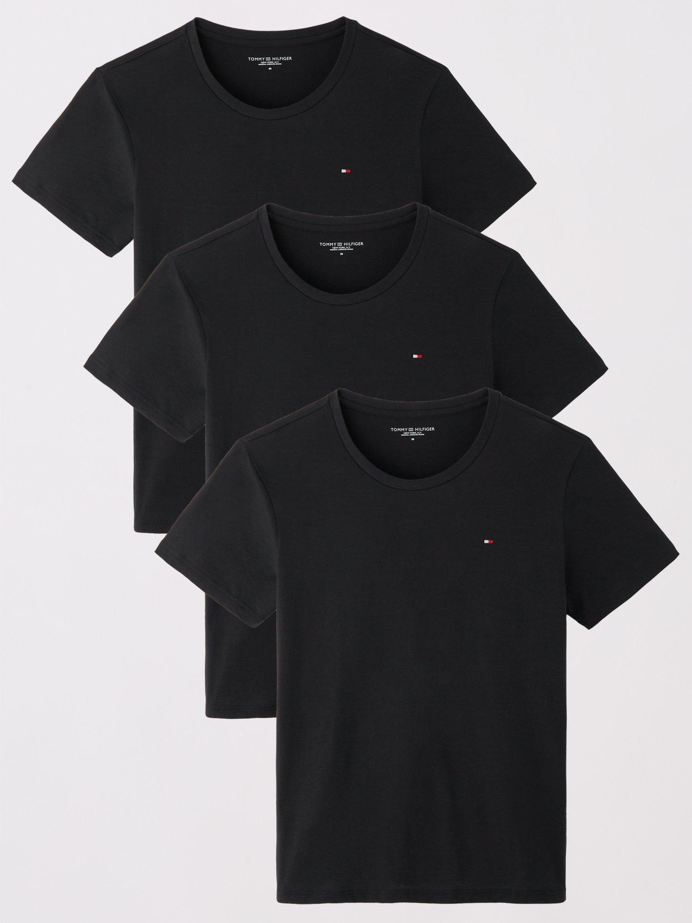Tommy Hilfiger Left Chest Flag Logo 3 Pack Loungewear T-Shirt - Brown