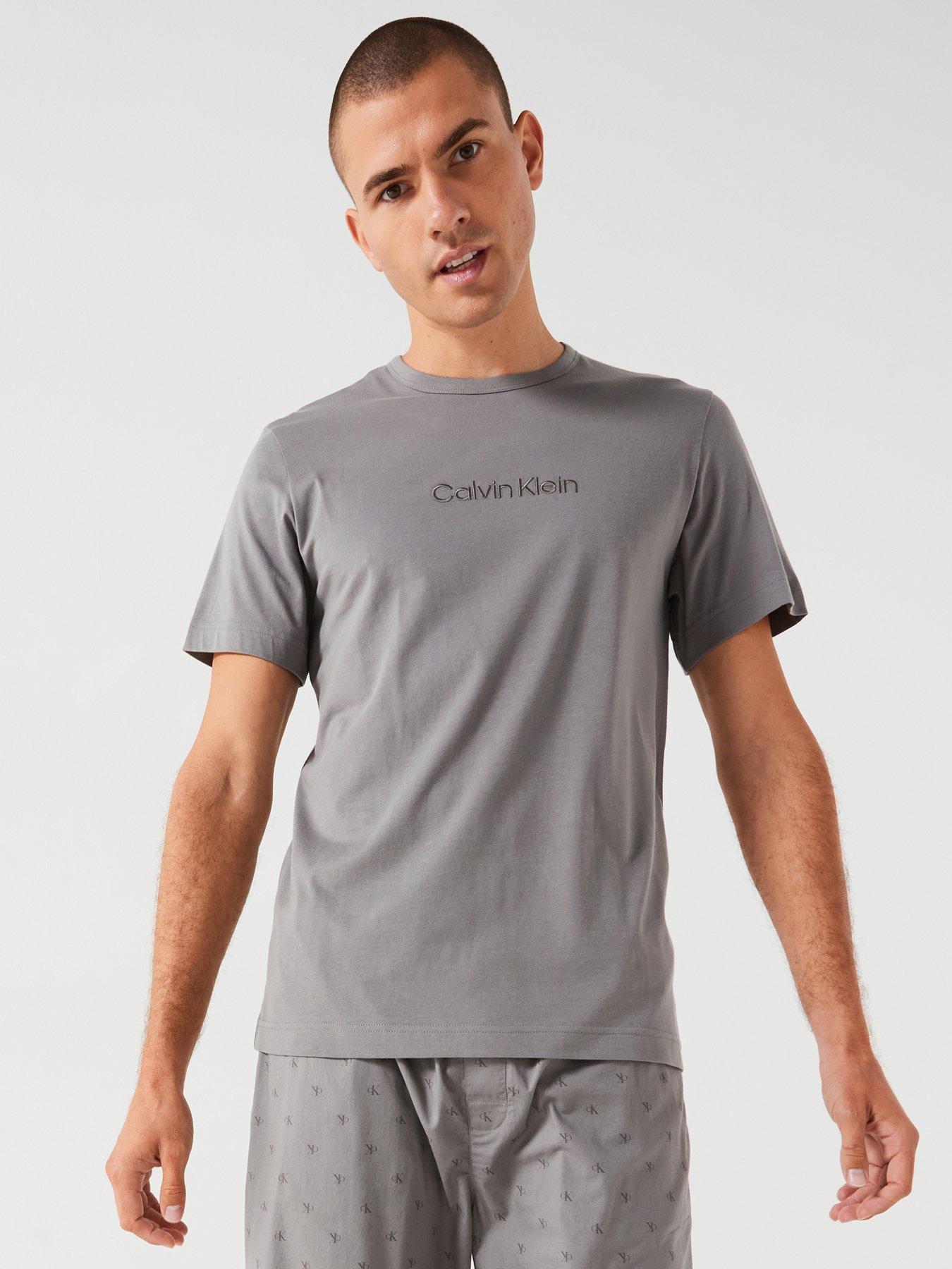 calvin-klein-calvin-klein-cotton-poplin-t-shirt-and-shorts-pyjama-set-grey