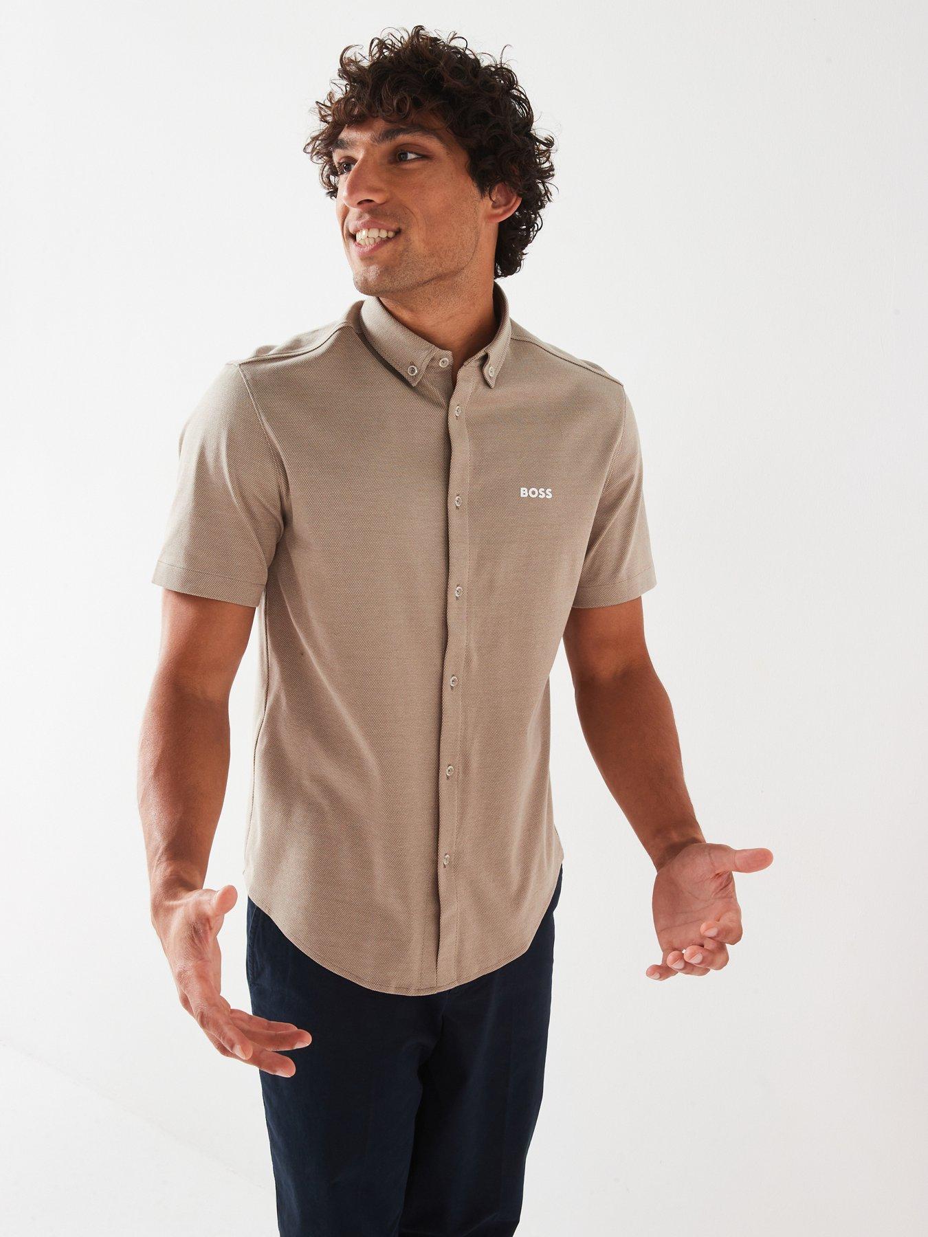 boss-b-motion-regular-fit-short-sleeve-shirt-khaki