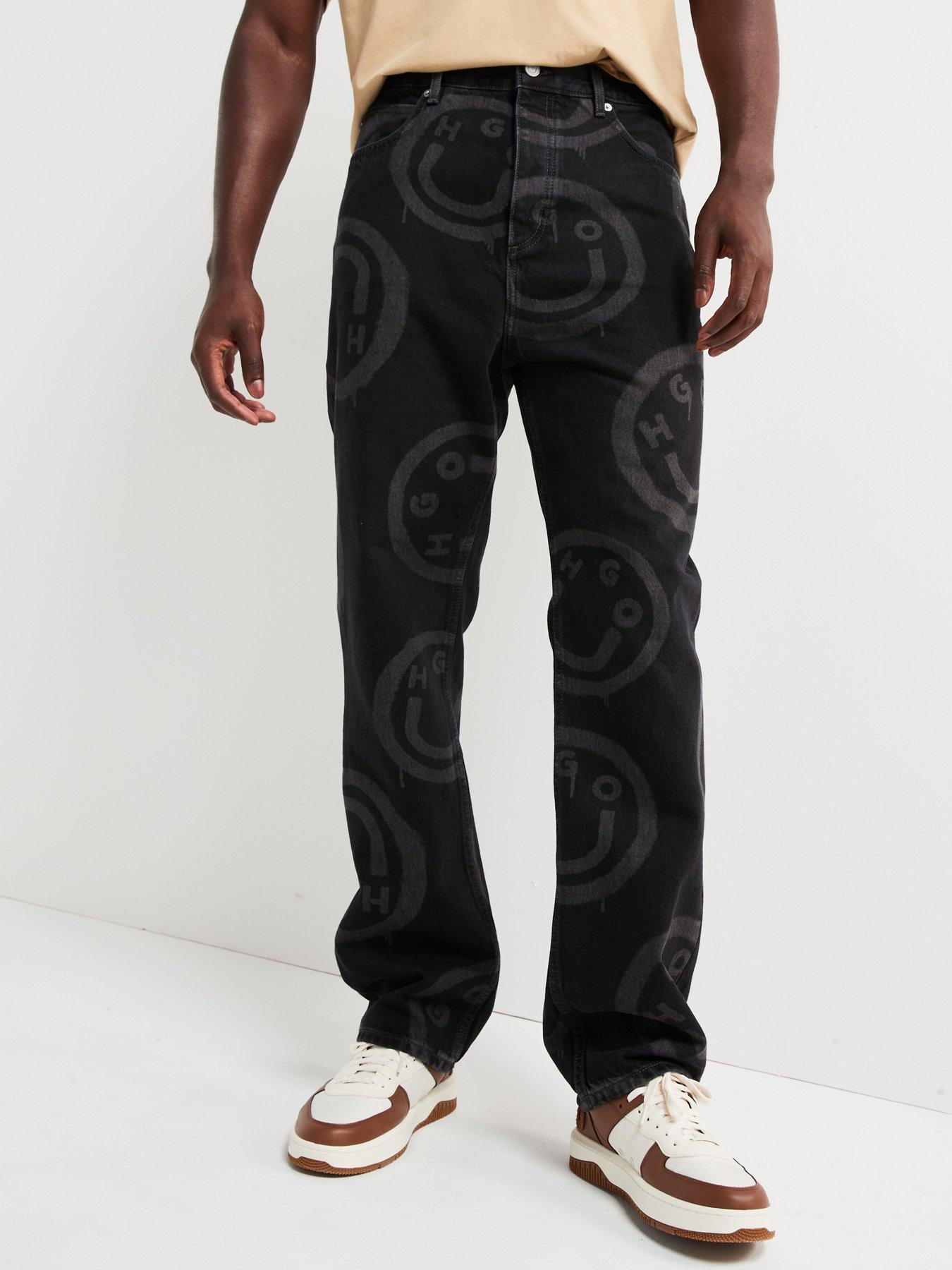 hugo-blue-nate-baggy-fit-smiley-print-jeans--black