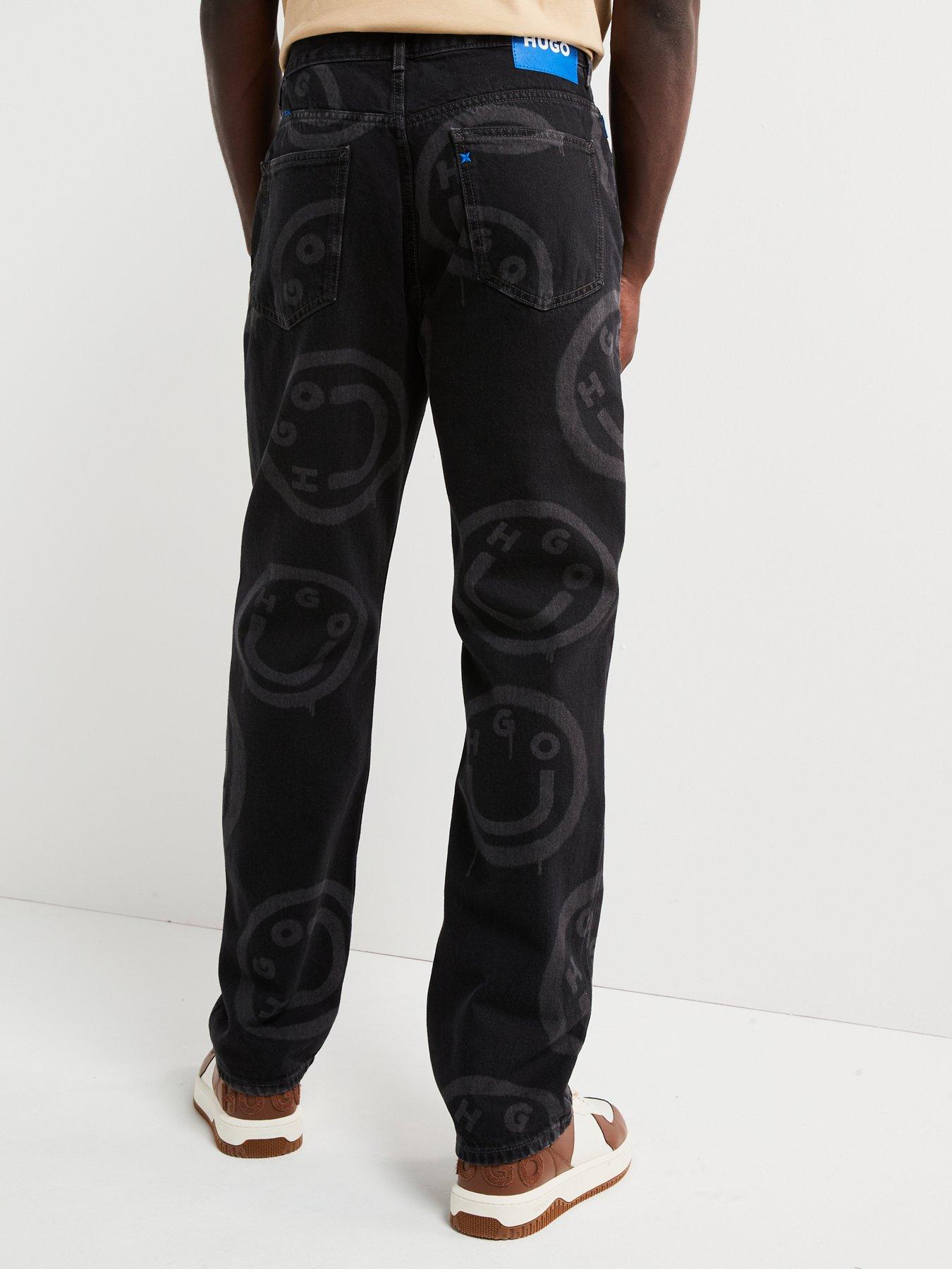 hugo-blue-nate-baggy-fit-smiley-print-jeans-blackstillFront