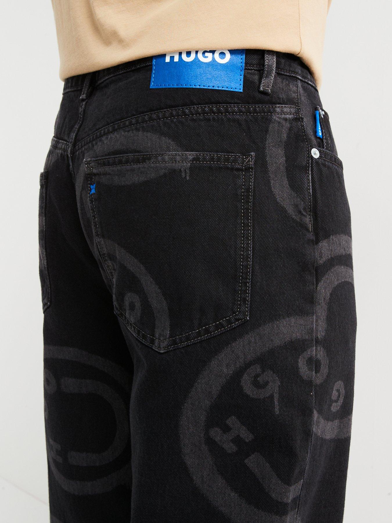 hugo-blue-nate-baggy-fit-smiley-print-jeans-blackoutfit