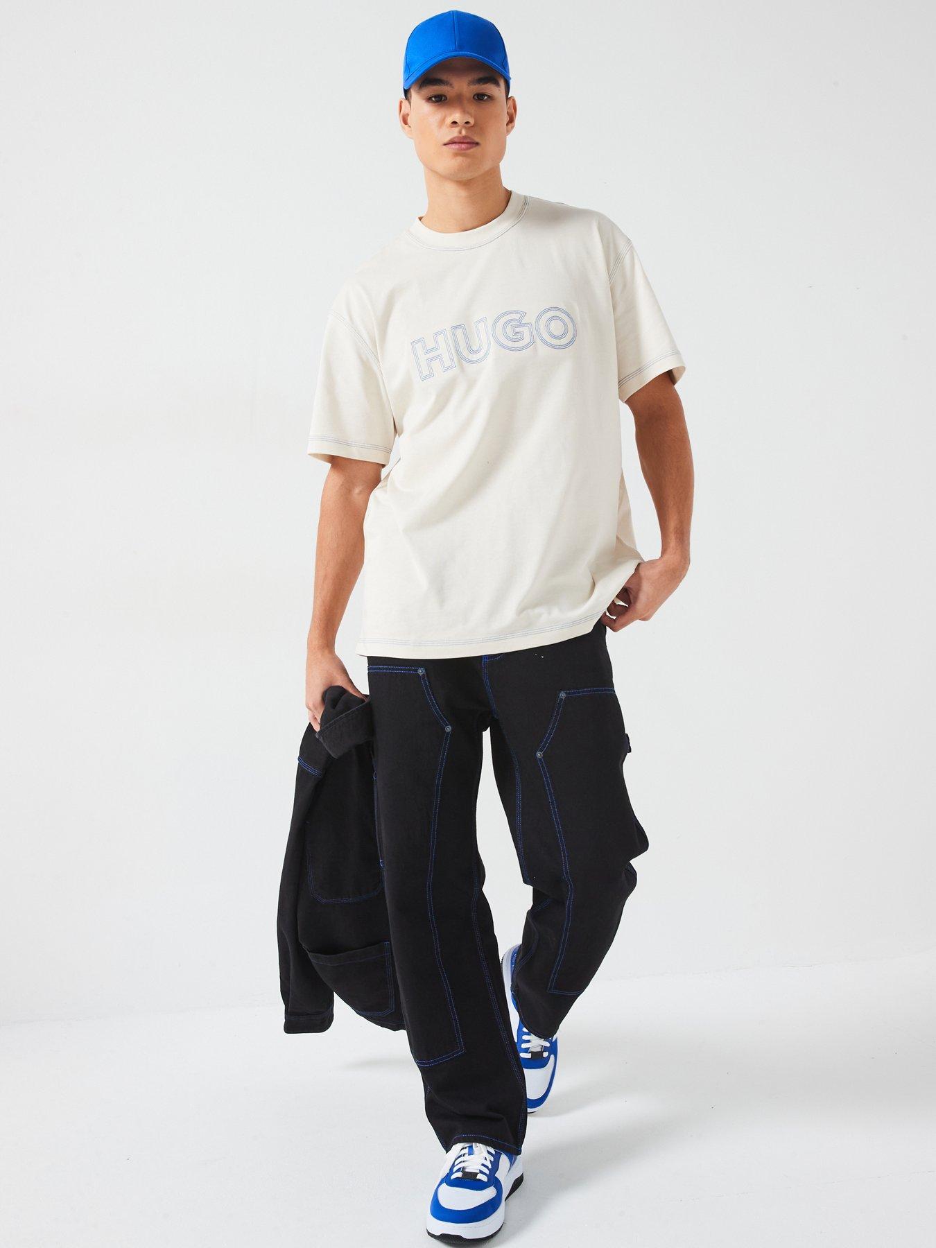 hugo-blue-nitlogo-loose-fit-outline-logo-t-shirt-whitedetail