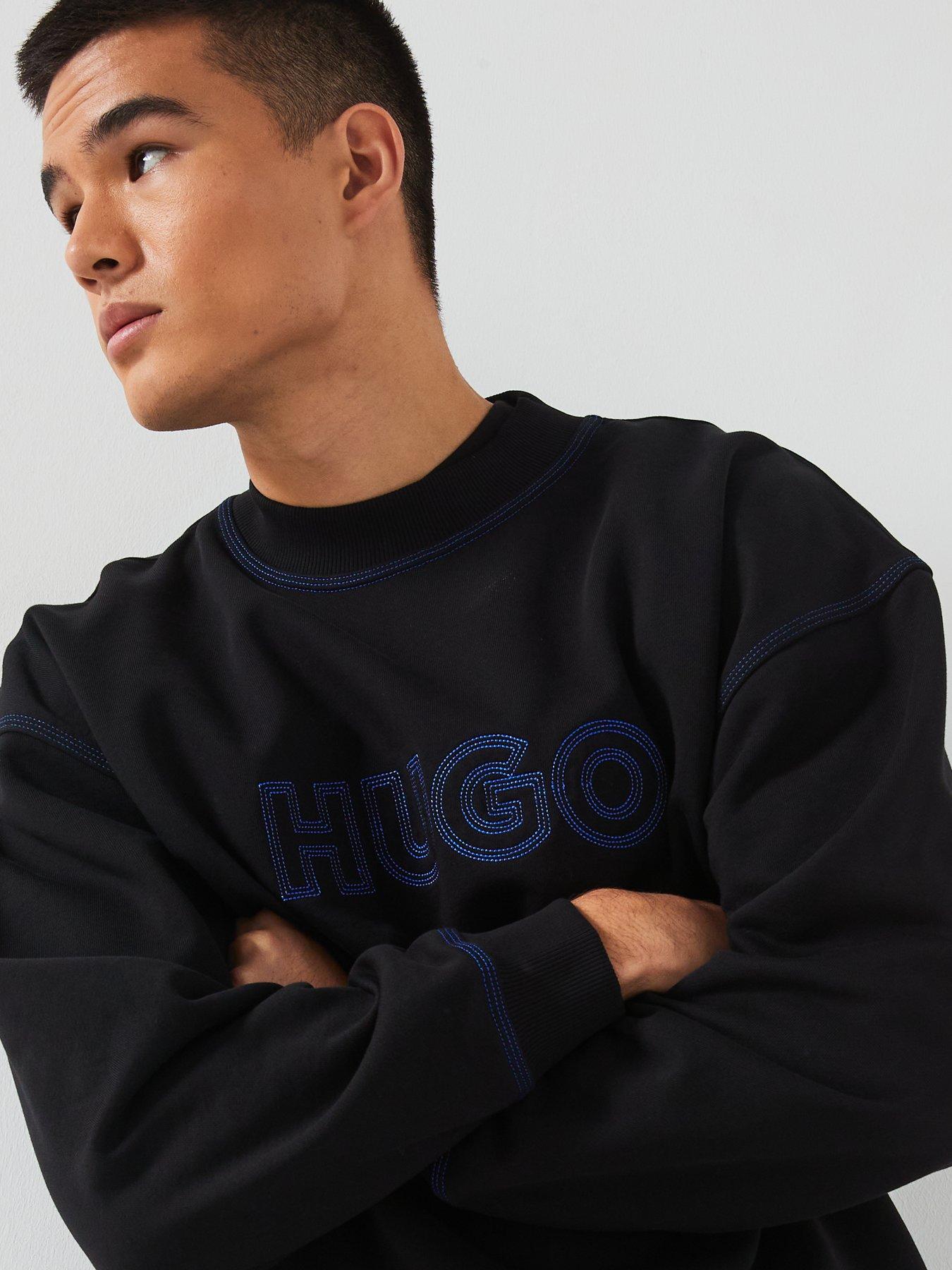 hugo-blue-nitlogolong-loose-fit-outline-crew-sweat-blackoutfit