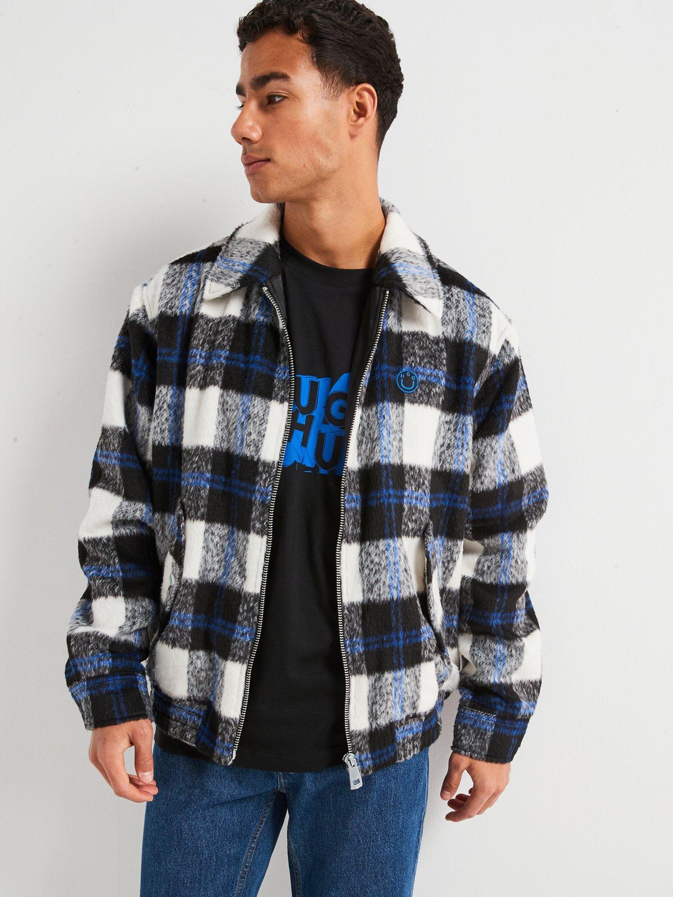 hugo-blue-bruce2441-flannel-check-harrington-jacket-blackwhite