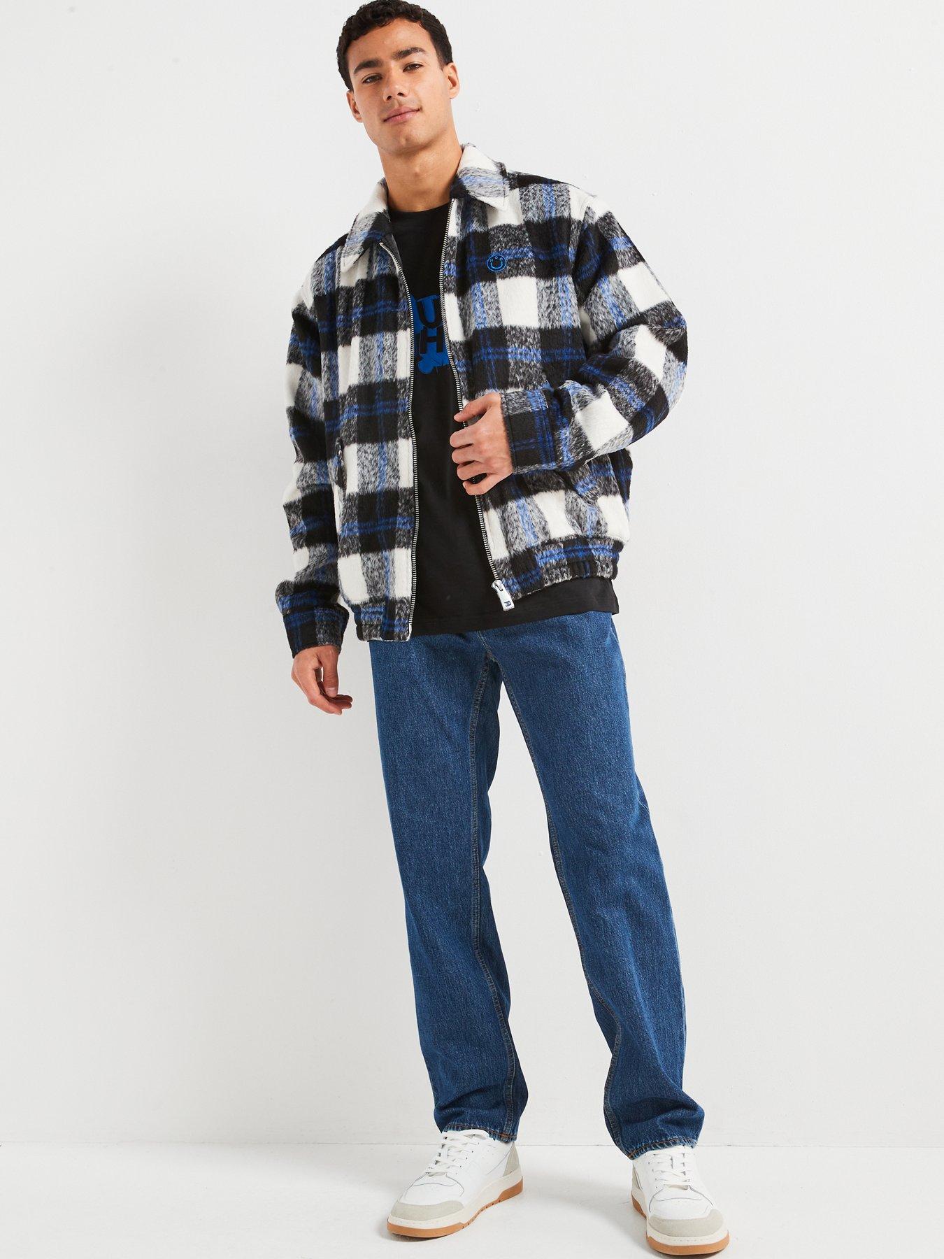 hugo-blue-bruce2441-flannel-check-harrington-jacket-blackwhiteback