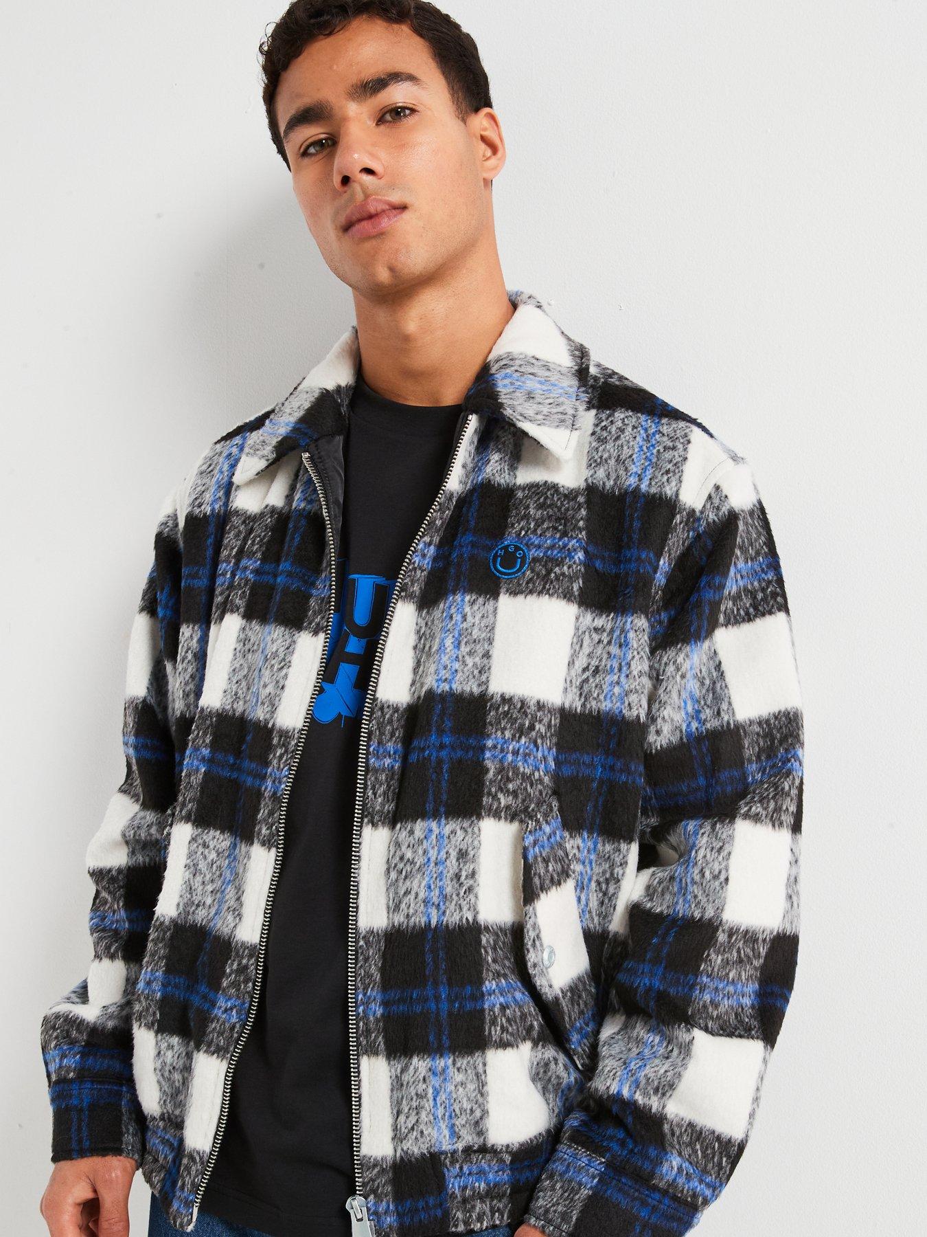 hugo-blue-bruce2441-flannel-check-harrington-jacket-blackwhiteoutfit