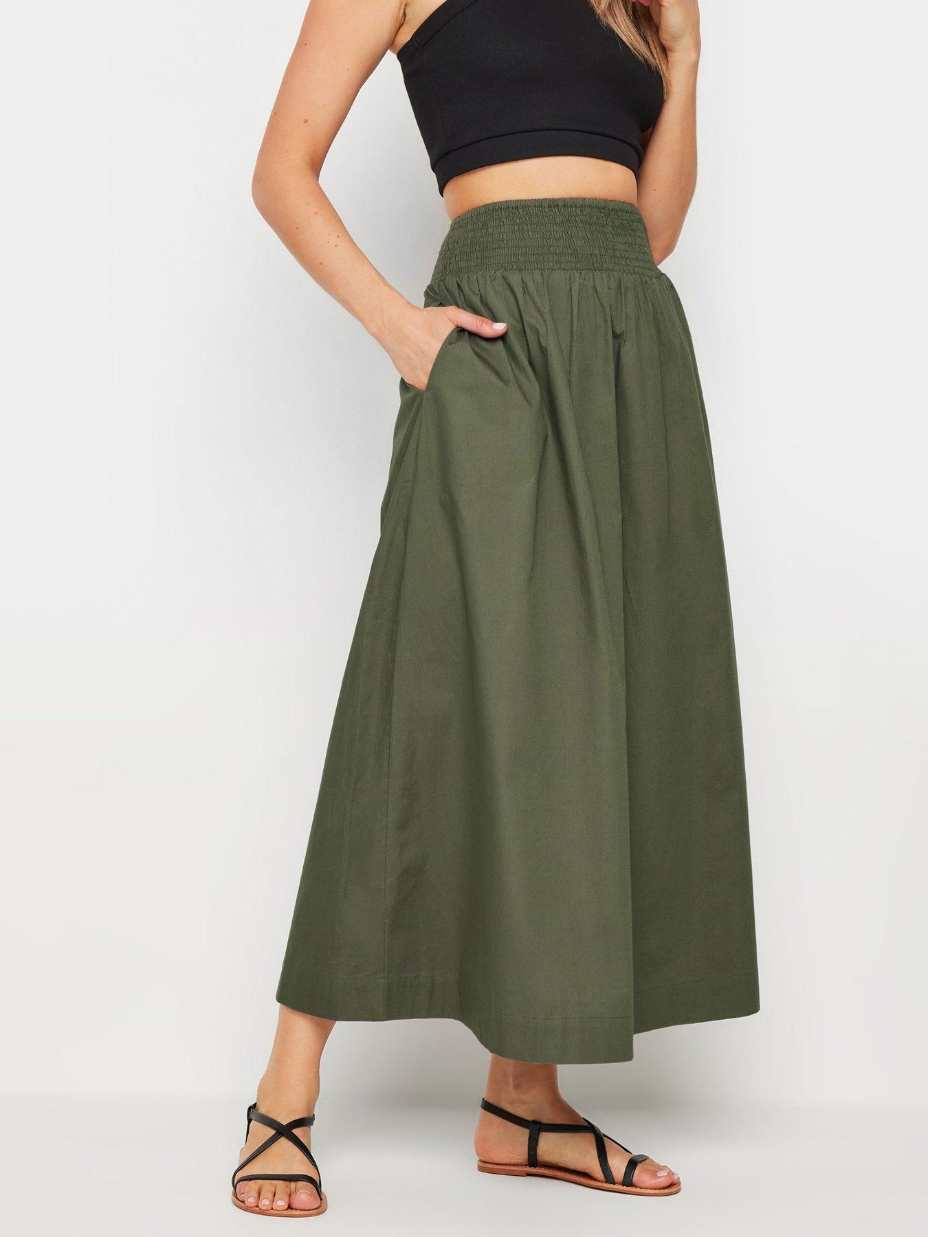 long-tall-sally-shirred-waist-cotton-skirt