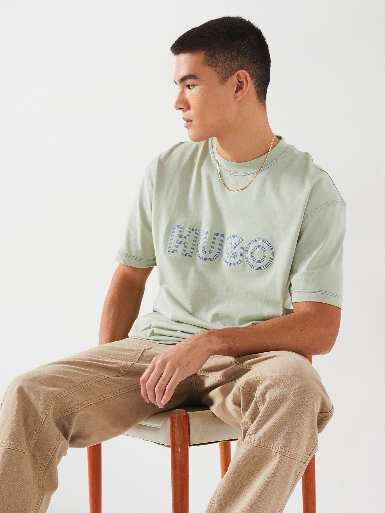 hugo-blue-nitlogo-loose-fit-outline-logo-t-shirt-light-greendetail