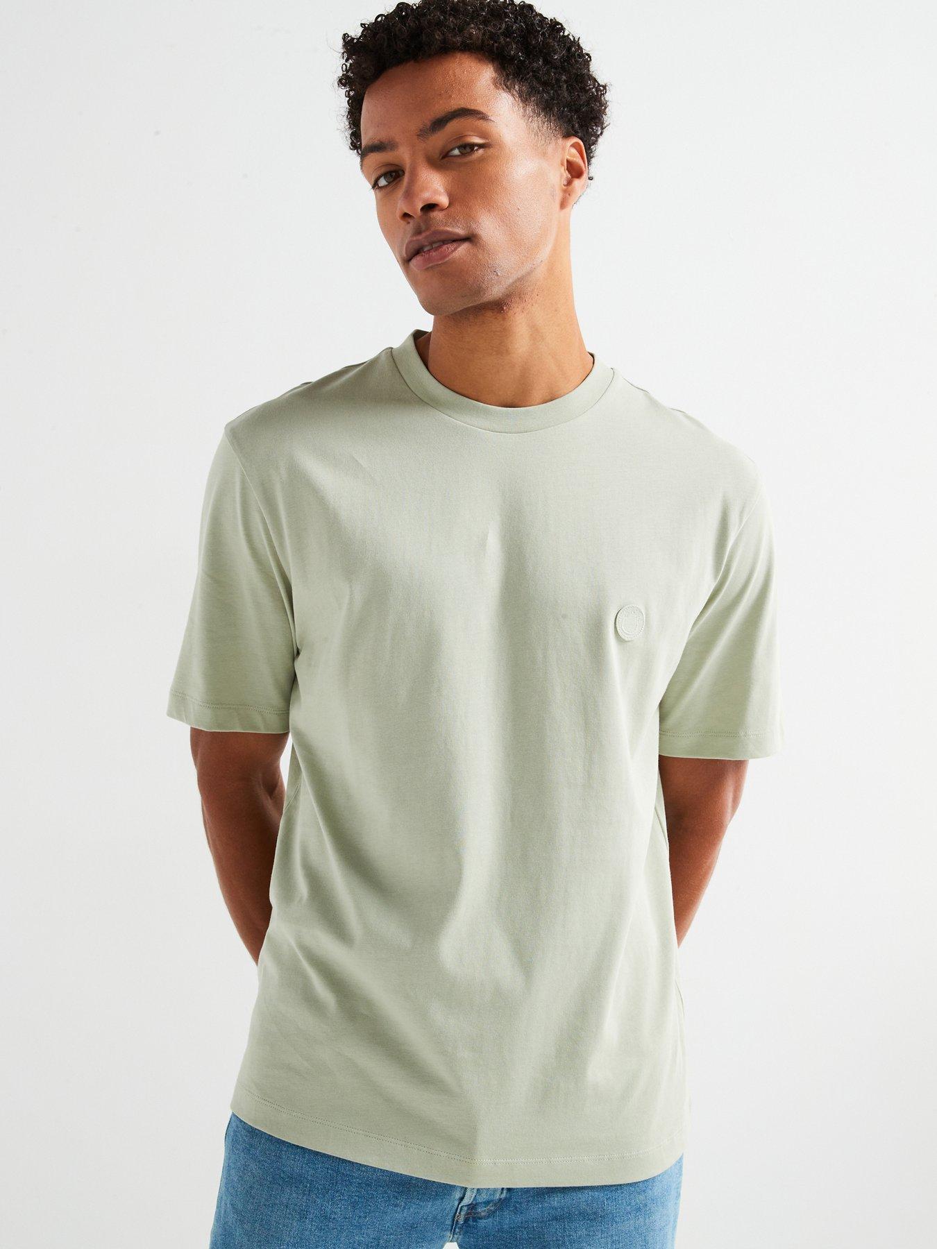 hugo-blue-niley-regular-fit-smiley-left-chest-logo-t-shirt-light-green