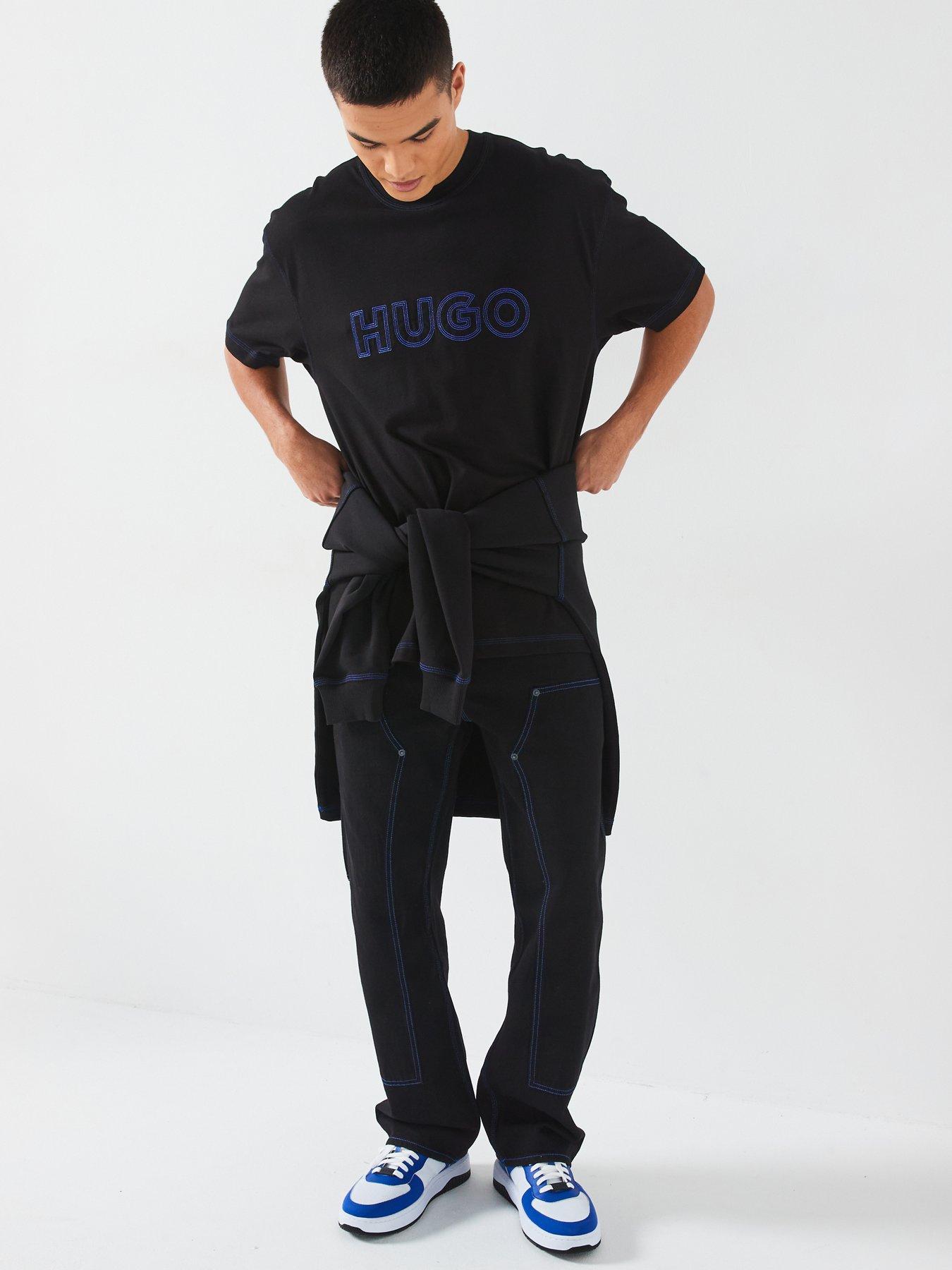 hugo-blue-nitlogo-loose-fit-outline-logo-t-shirt-blackback