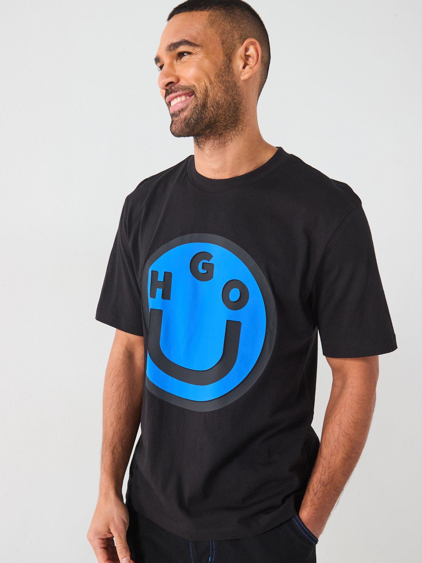 hugo-blue-nimper-regular-fit-large-smiley-t-shirt-blackfront