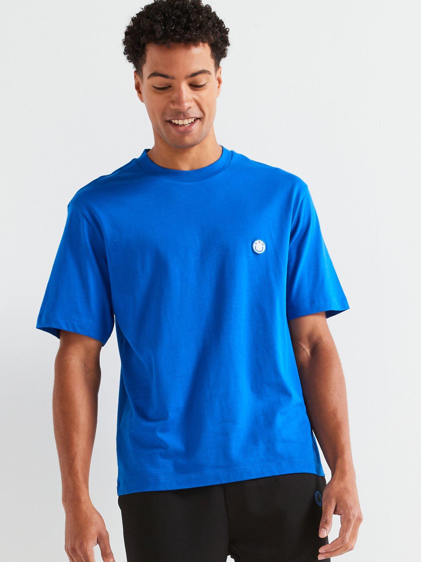 hugo-blue-niley-regular-fit-smiley-left-chest-logo-t-shirt-bright-blueoutfit