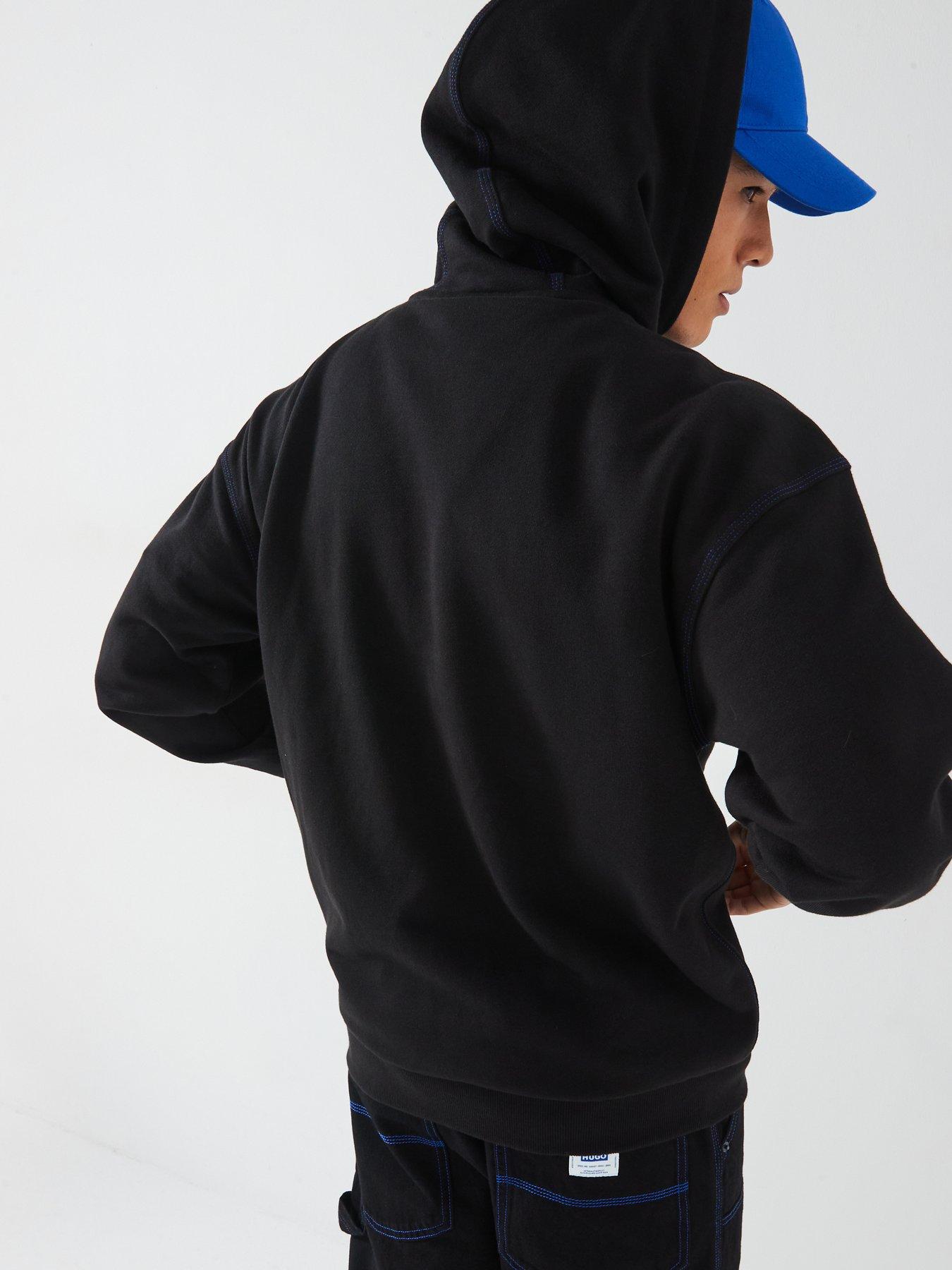 hugo-blue-nitlogohood-loose-fit-outline-stitch-overhead-hoodie-blackstillFront