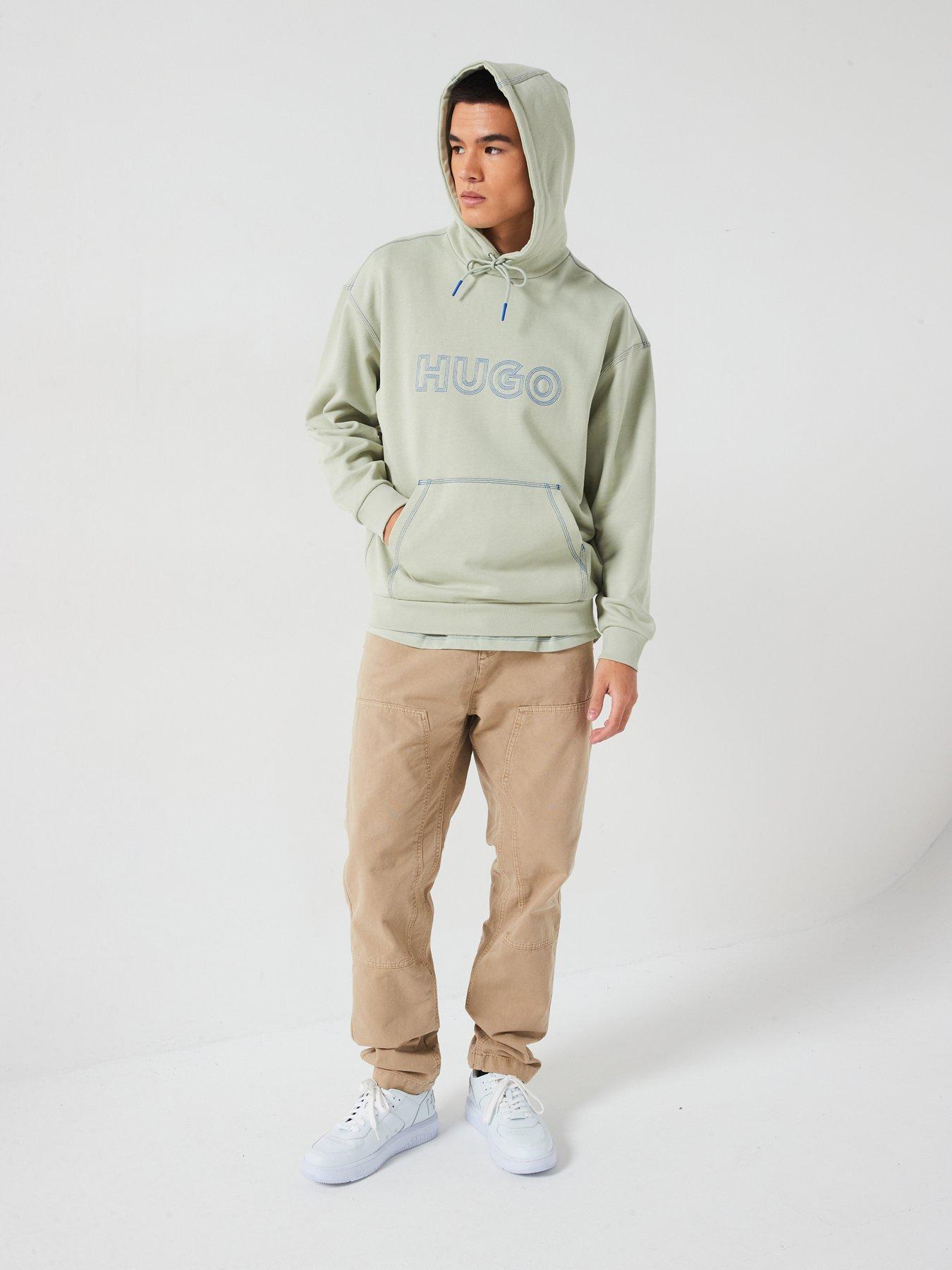 hugo-blue-nitlogohood-loose-fit-outline-stitch-overhead-hoodie-light-greenback