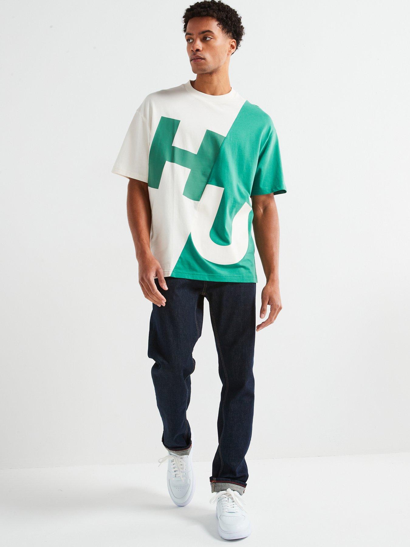 hugo-blue-nokerios-loose-fit-abstract-logo-t-shirt-whitegreendetail