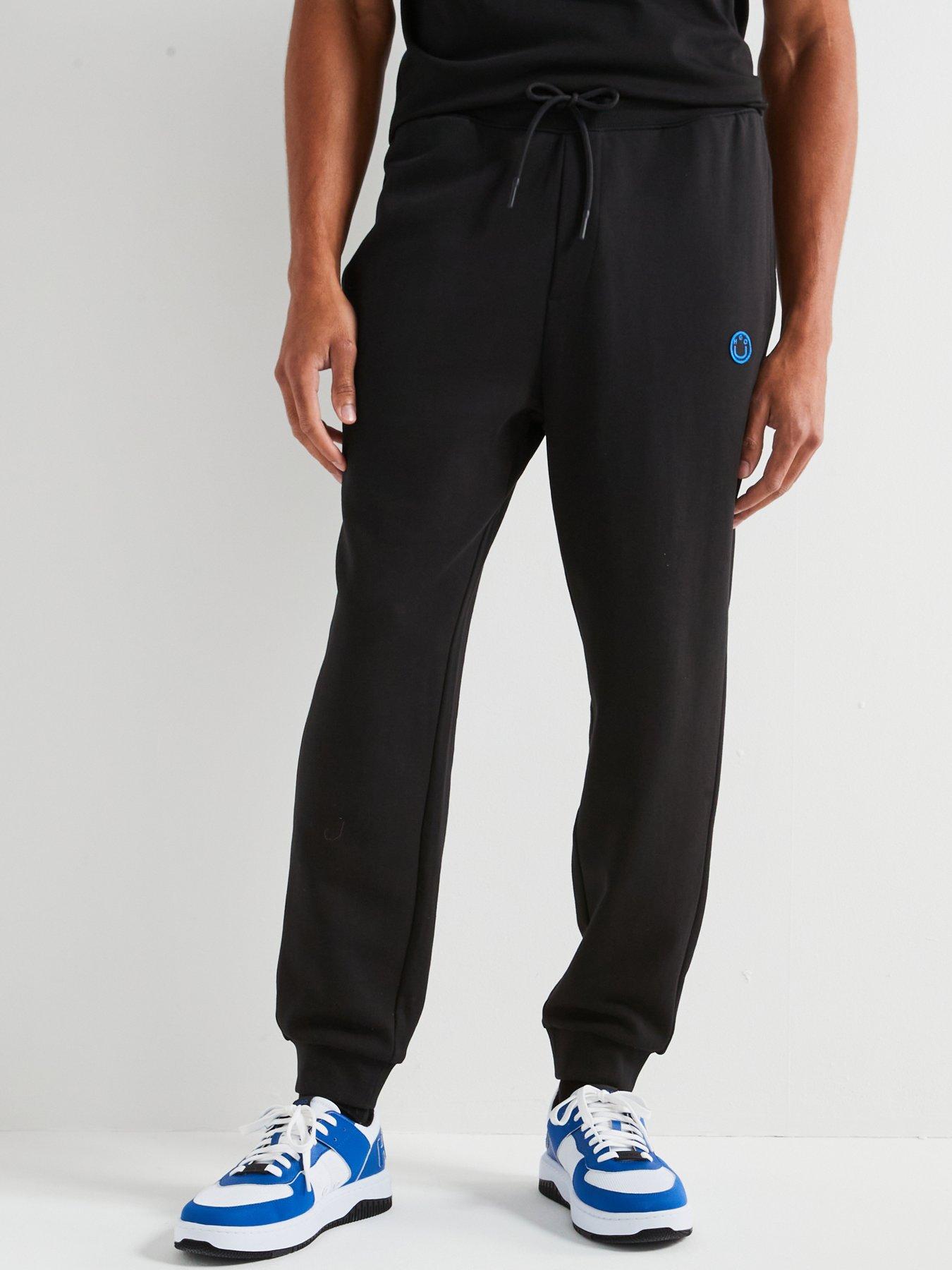 hugo-blue-nompio-smiley-logo-cuff-joggers-black