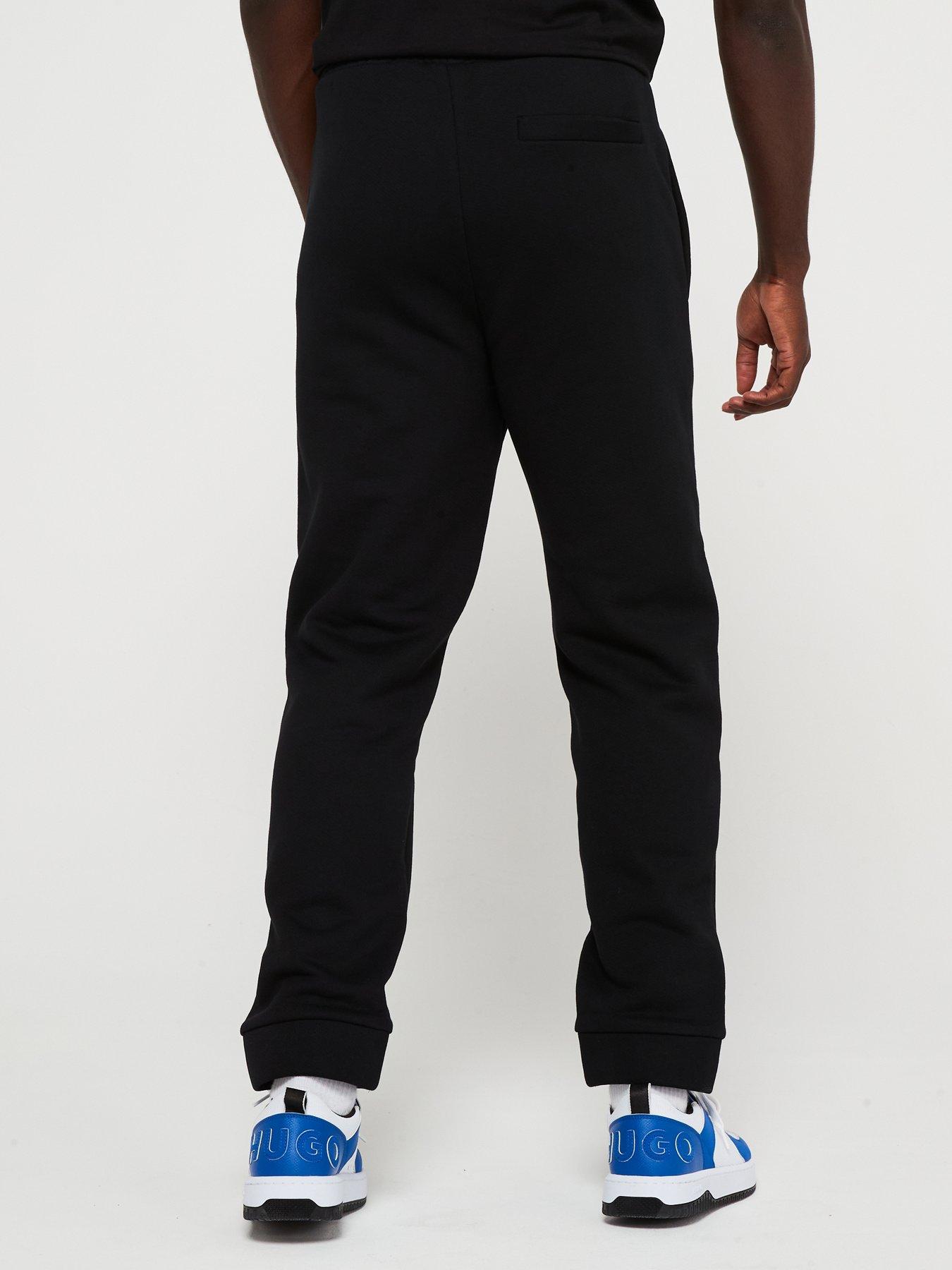 hugo-blue-nimaytro-loose-fit-spray-logo-cuff-joggers-blackstillFront