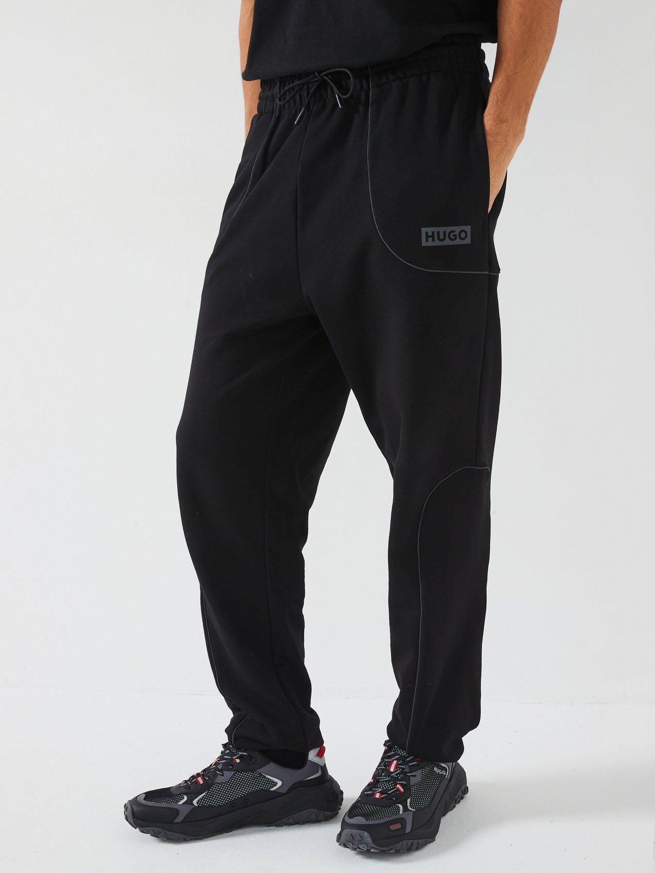 Image 1 of 6 of HUGO BLUE Nipipepant Loose Fit M3 Reflect Pipe Cuff Joggers- Black