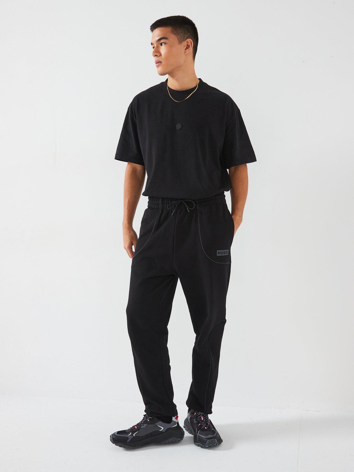 hugo-blue-nipipepant-loose-fit-m3-reflect-pipe-cuff-joggers--blackdetail