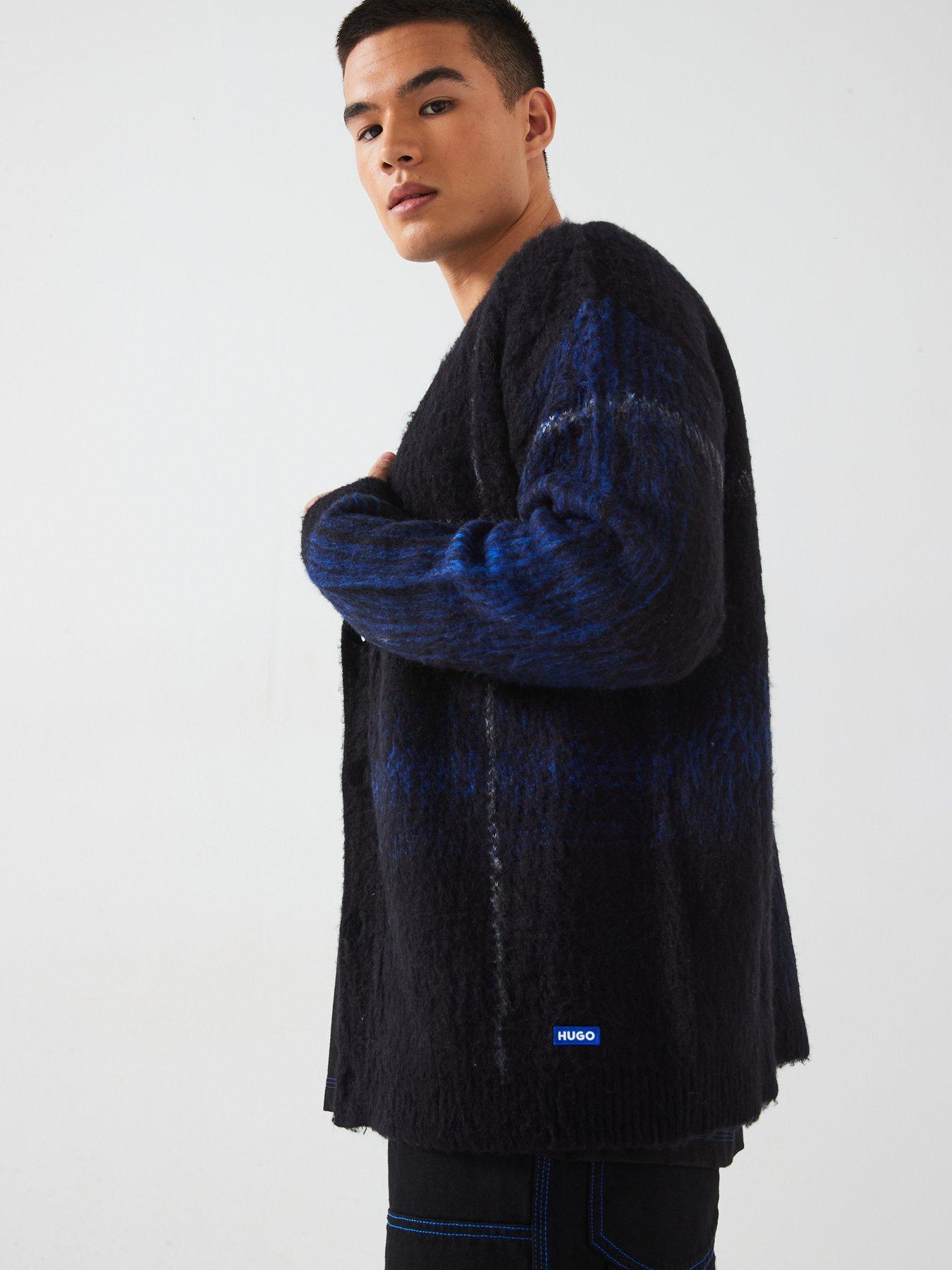 hugo-blue-soena-check-pattern-knitted-cardigan-blackoutfit