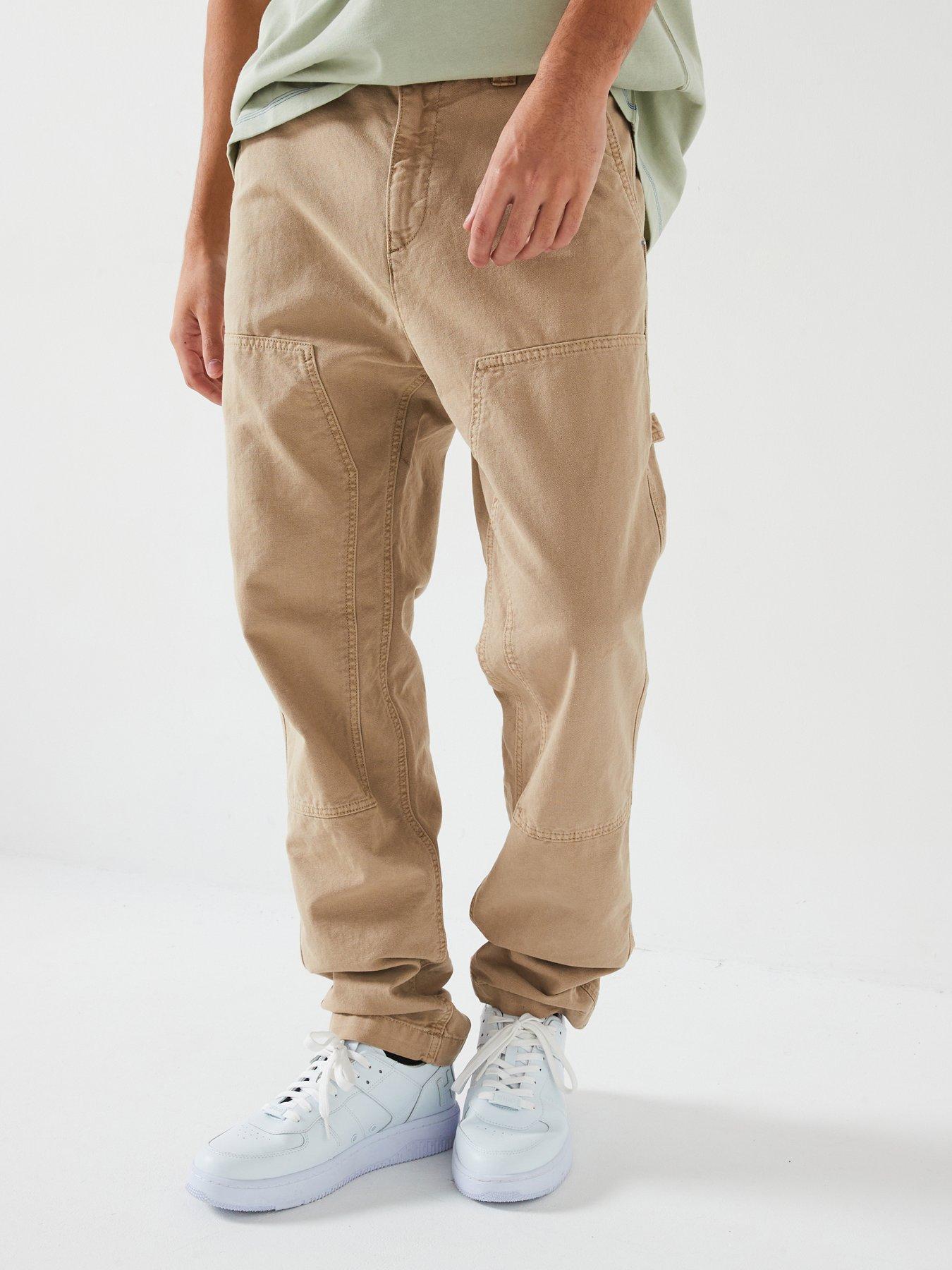 hugo-blue-gioro242d-tapered-fit-cargo-pants-dark-beige