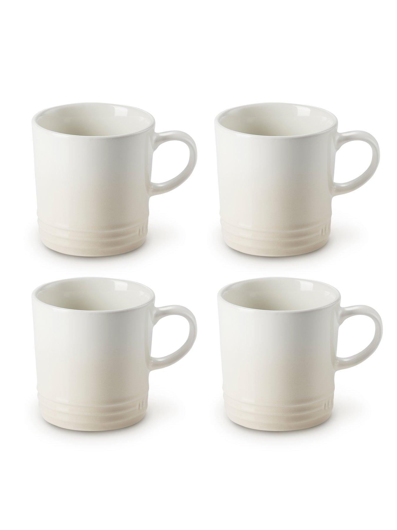 Image 1 of 7 of Le Creuset Set of 4 Stoneware Mugs in Meringue
