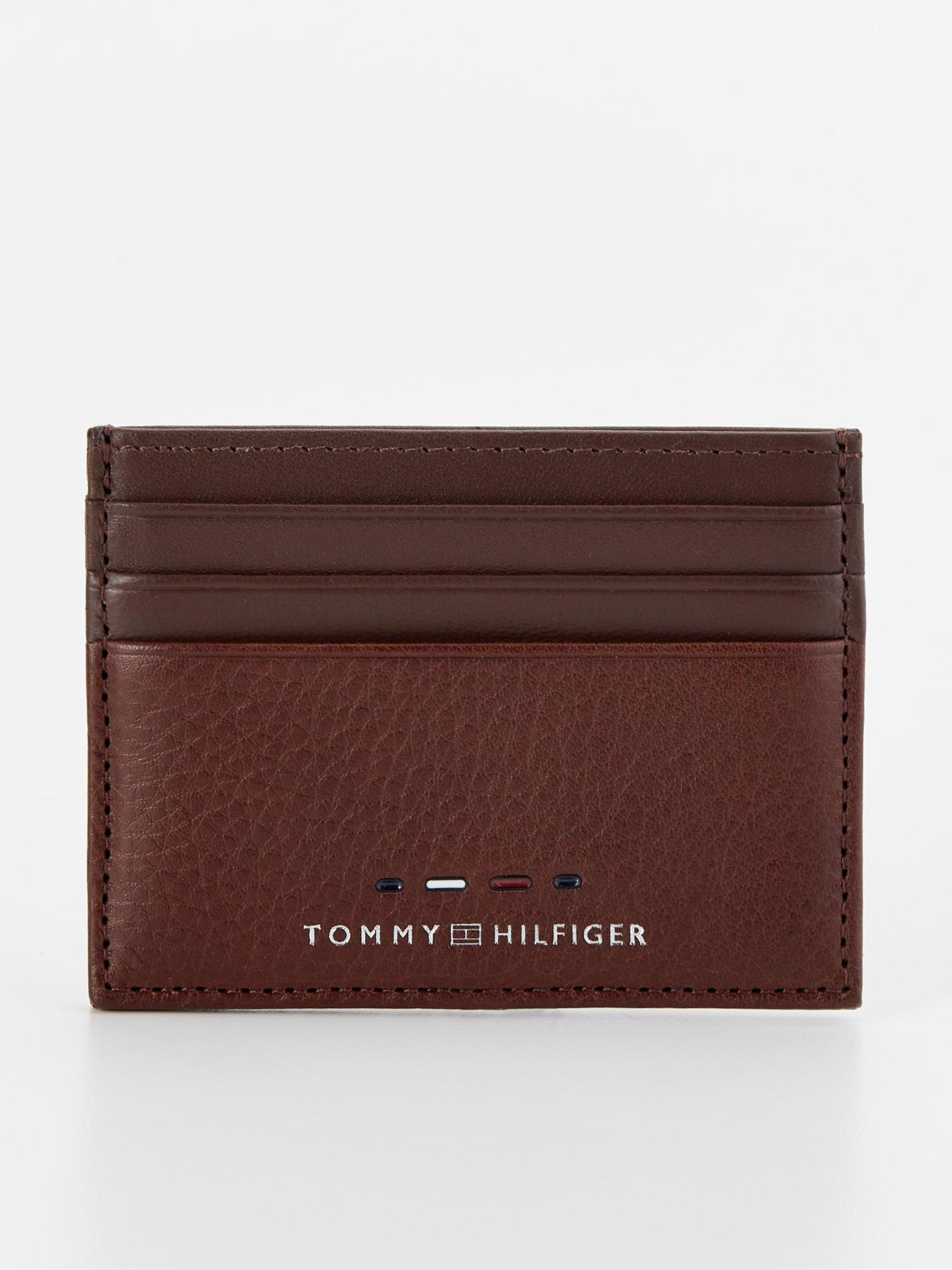 tommy-hilfiger-tommy-hilfiger-embroided-stripe-logo-cc-holder-wallet-brown