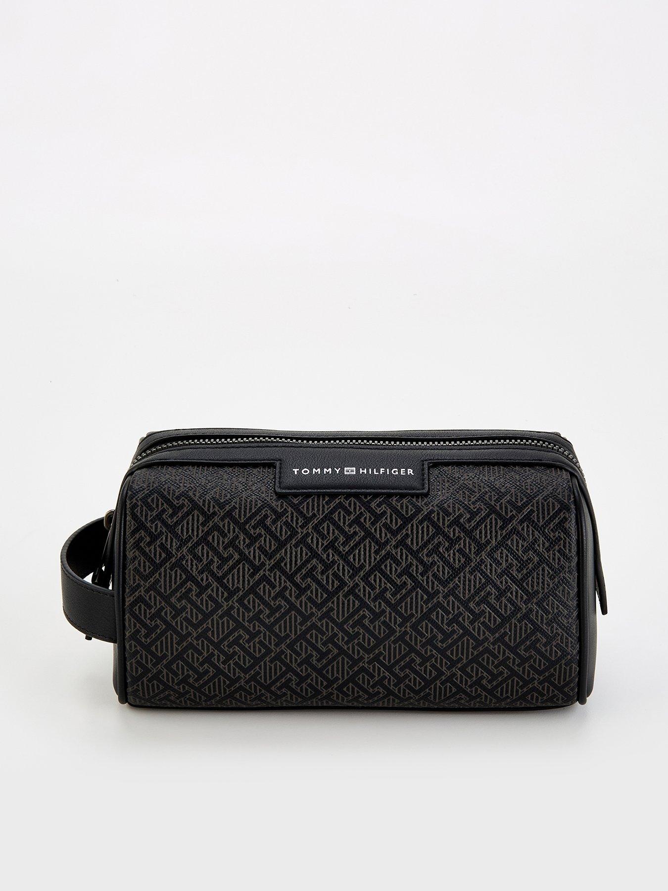 tommy-hilfiger-tommy-hilfiger-monogram-print-logo-medium-washbag-black