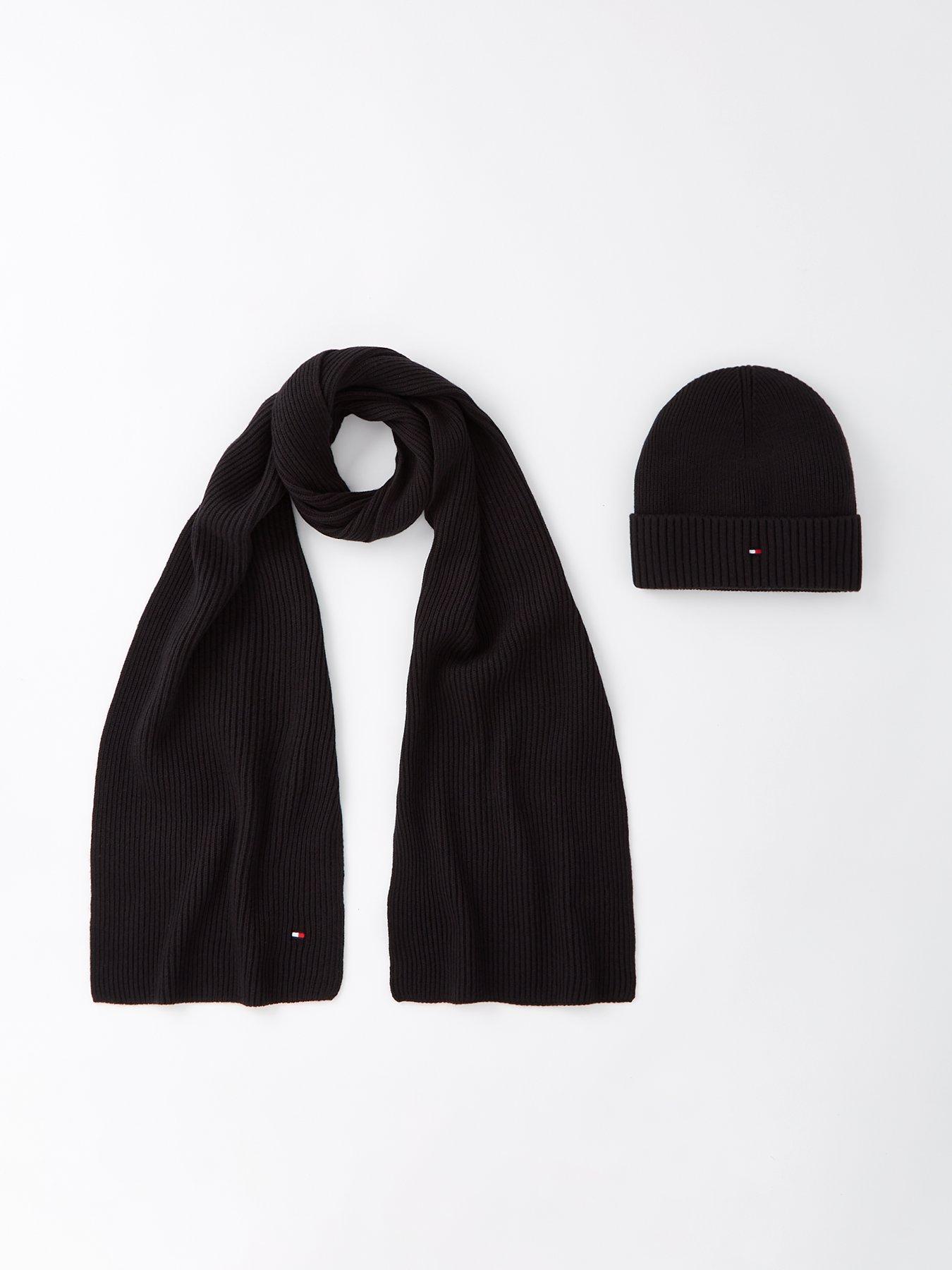 tommy-hilfiger-tommy-hilfiger-pima-cotton-flag-beanie-amp-scarf-gift-set-black