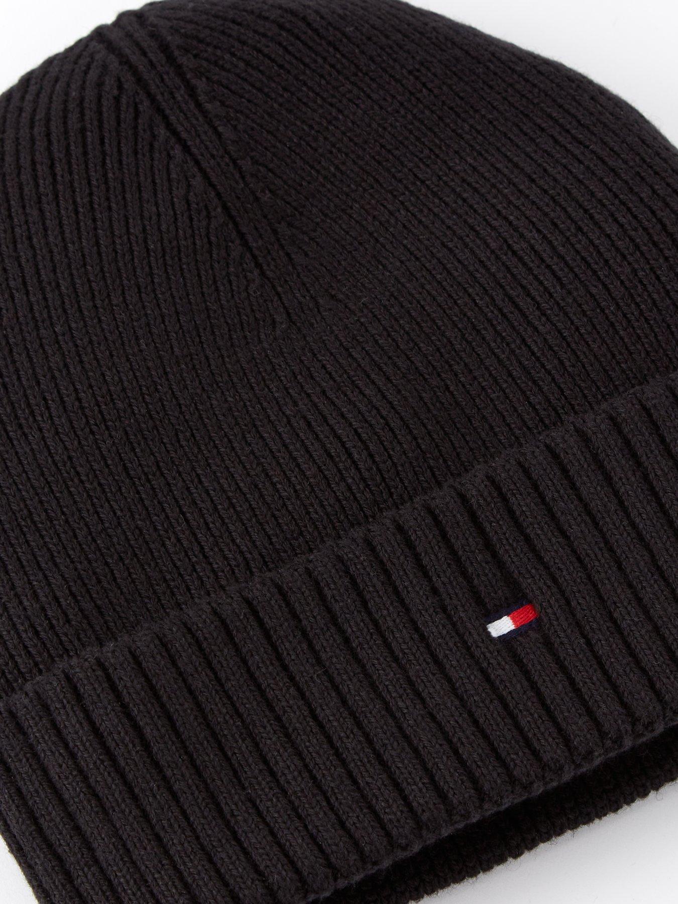 tommy-hilfiger-tommy-hilfiger-pima-cotton-flag-beanie-amp-scarf-gift-set-blackoutfit