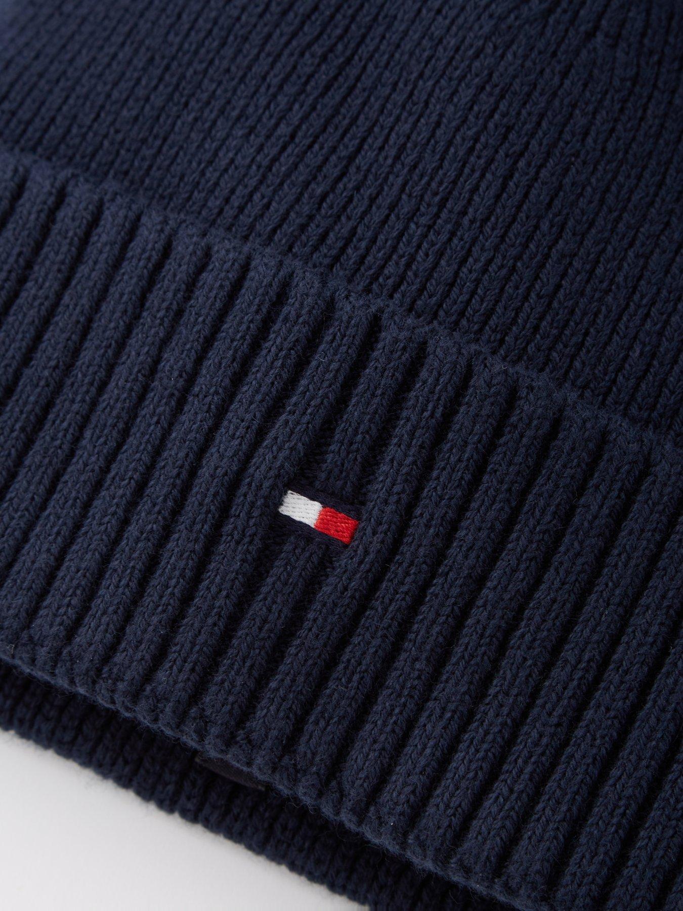 tommy-hilfiger-tommy-hilfiger-pima-cotton-flag-beanie-amp-scarf-gift-set-navyback