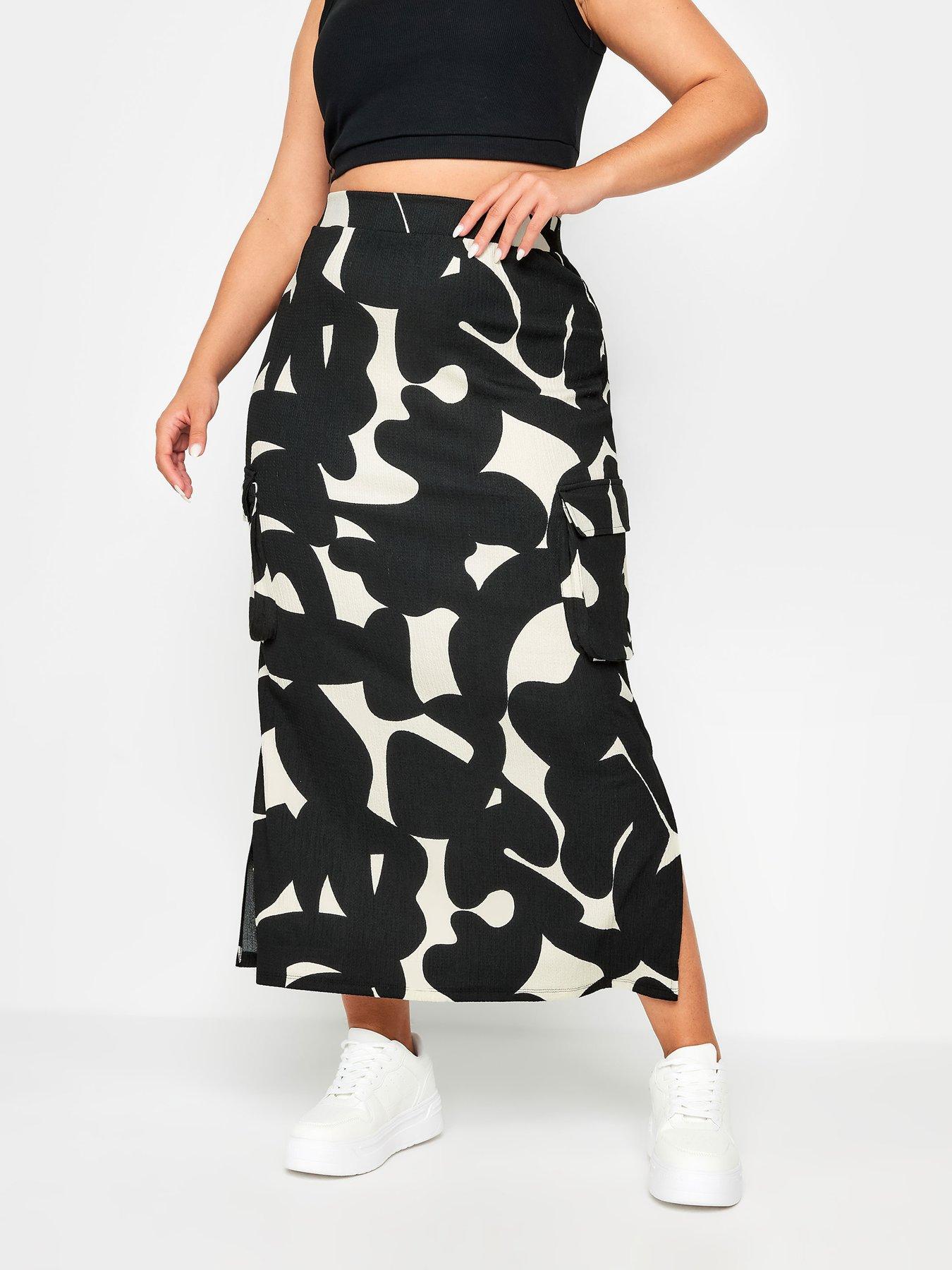 yours-textured-utility-maxi-skirt-black