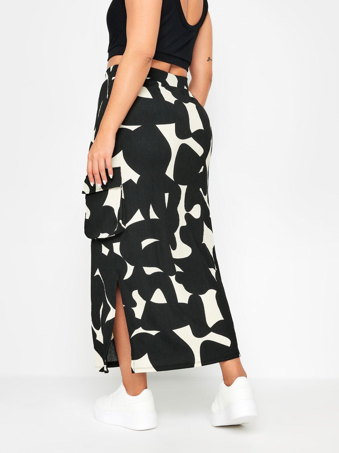 yours-textured-utility-maxi-skirt-blackstillFront