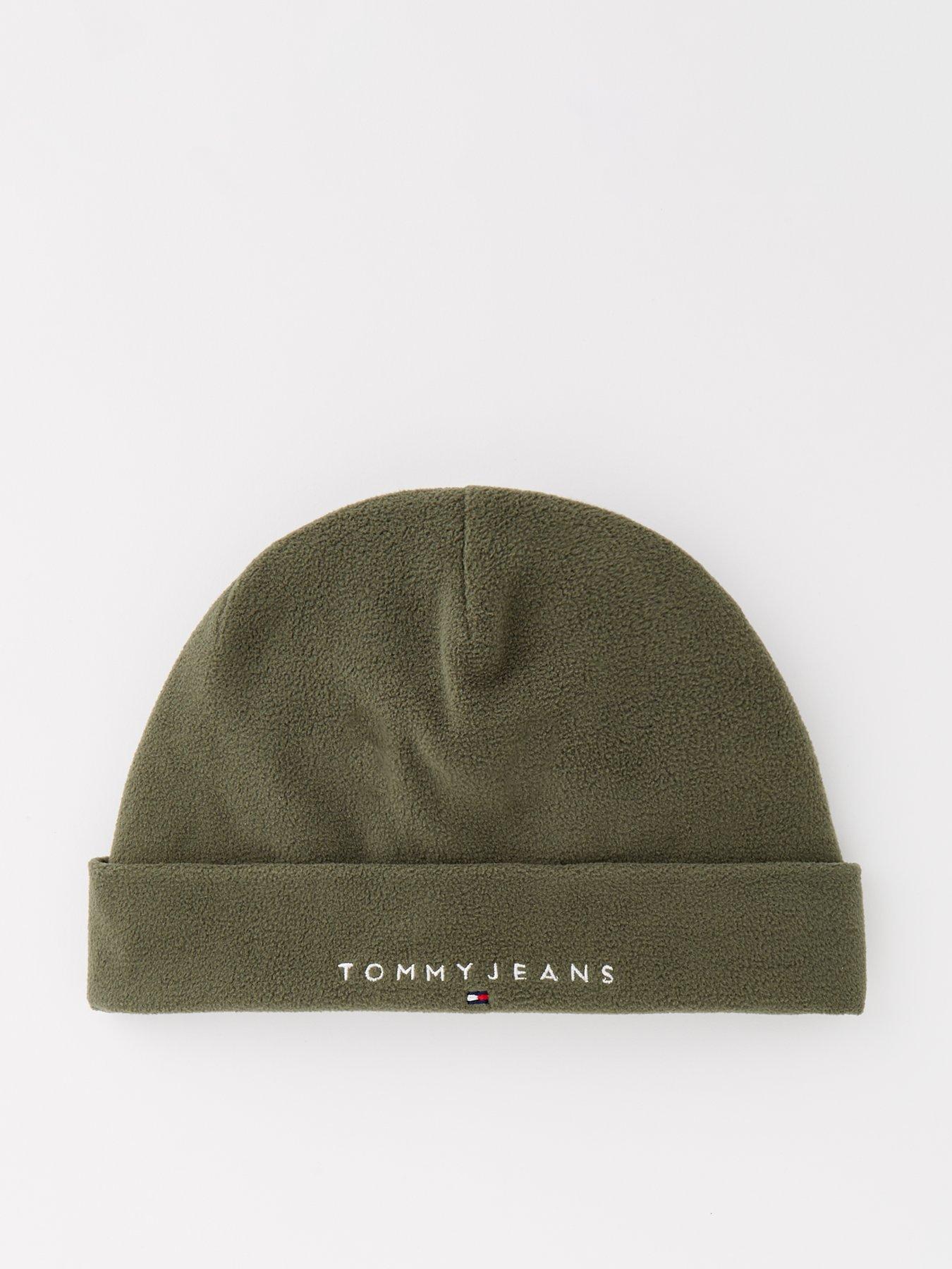 tommy-jeans-tommy-jeans-linear-logo-fleece-beanie-hat-green