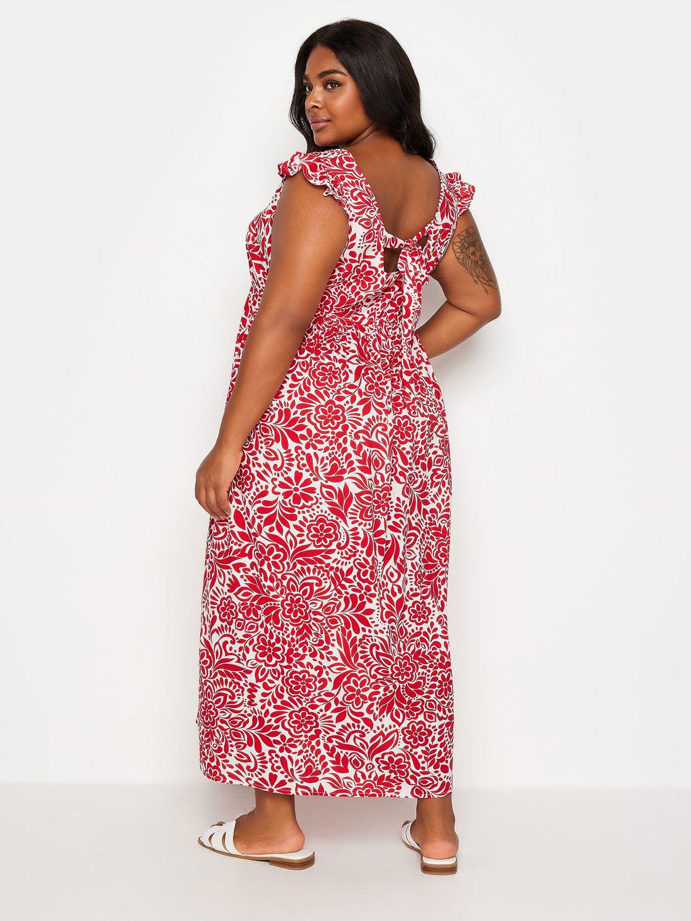 yours-frill-sleeve-paisley-maxi-dress-redstillFront