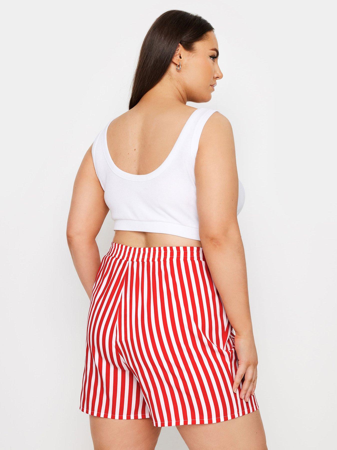 yours-stripe-co-ord-short-redstillFront